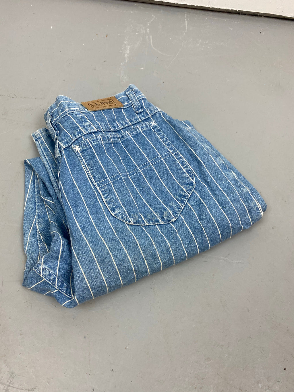90s LL Bean high waisted striped denim