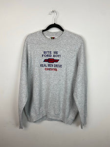 90s real men drive Chevys embroidered crewneck - S/M