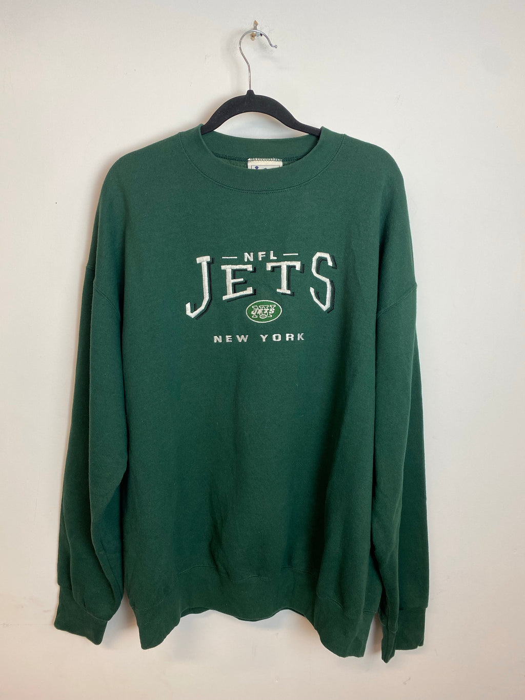 Vintage Embroidered NFL Jets Crewneck - L