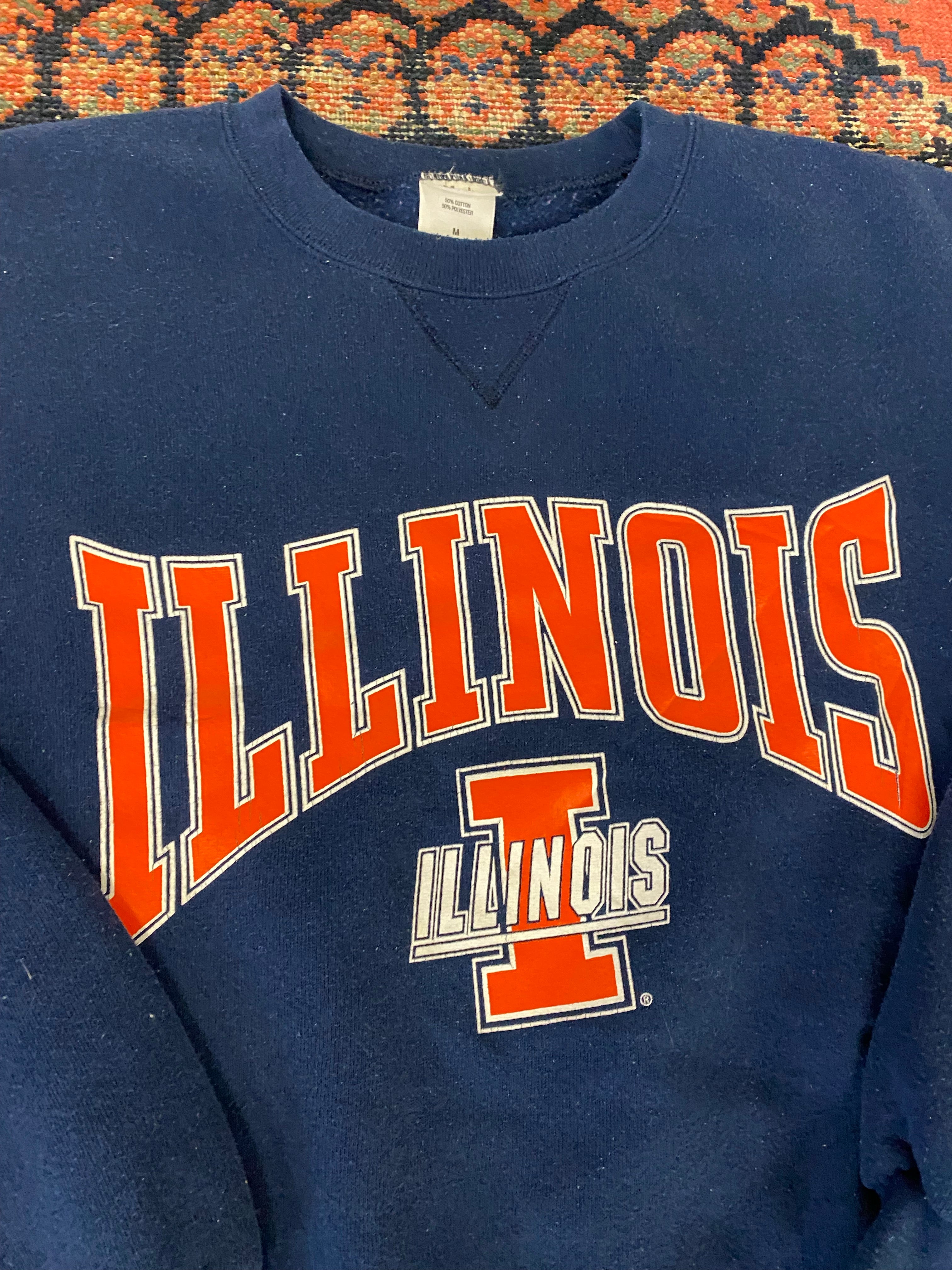 Vintage Illinois Varsity Crewneck - M