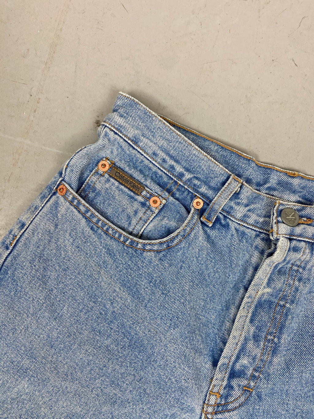 90s CK high waisted denim shorts - 29in