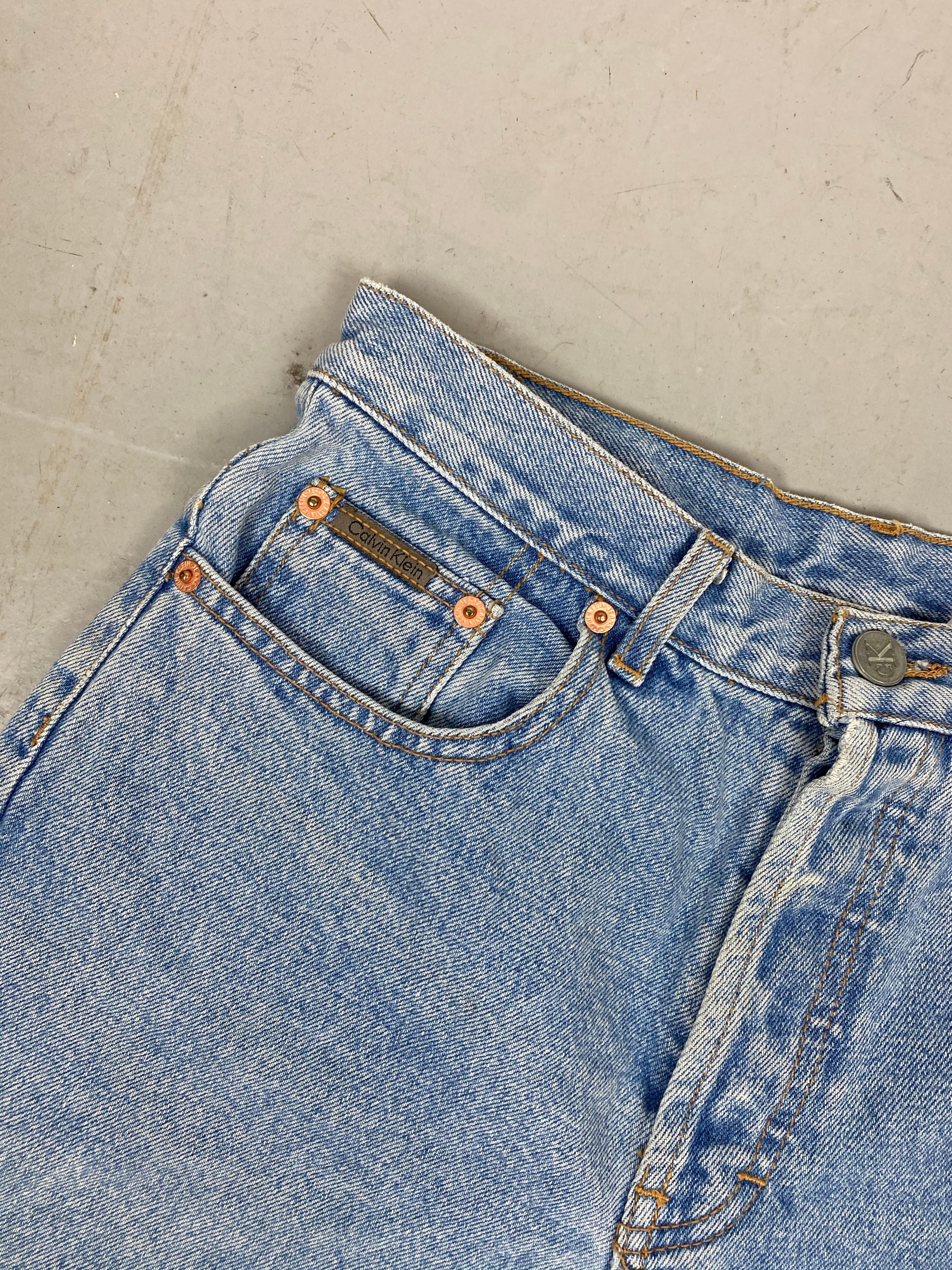90s CK high waisted denim shorts - 29in