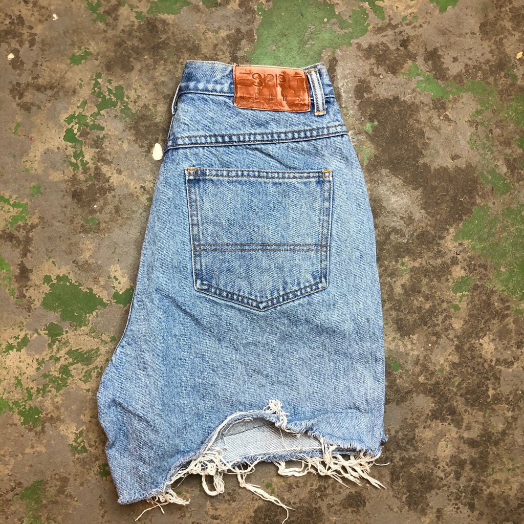 Denim carpenter shorts