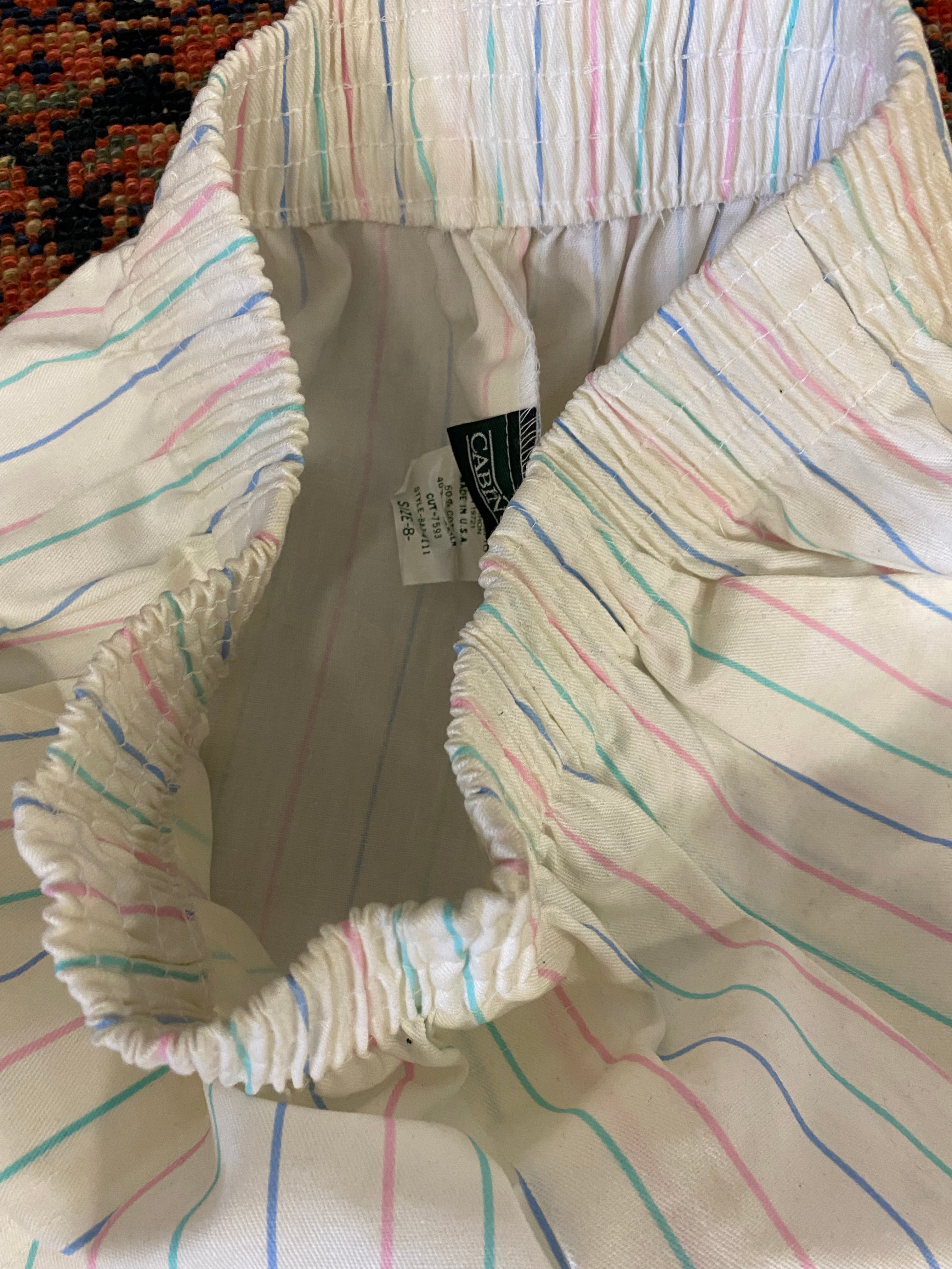 Vintage Striped Cotton Shorts - 25