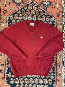 Vintage Lacoste V Neck Sweater - S