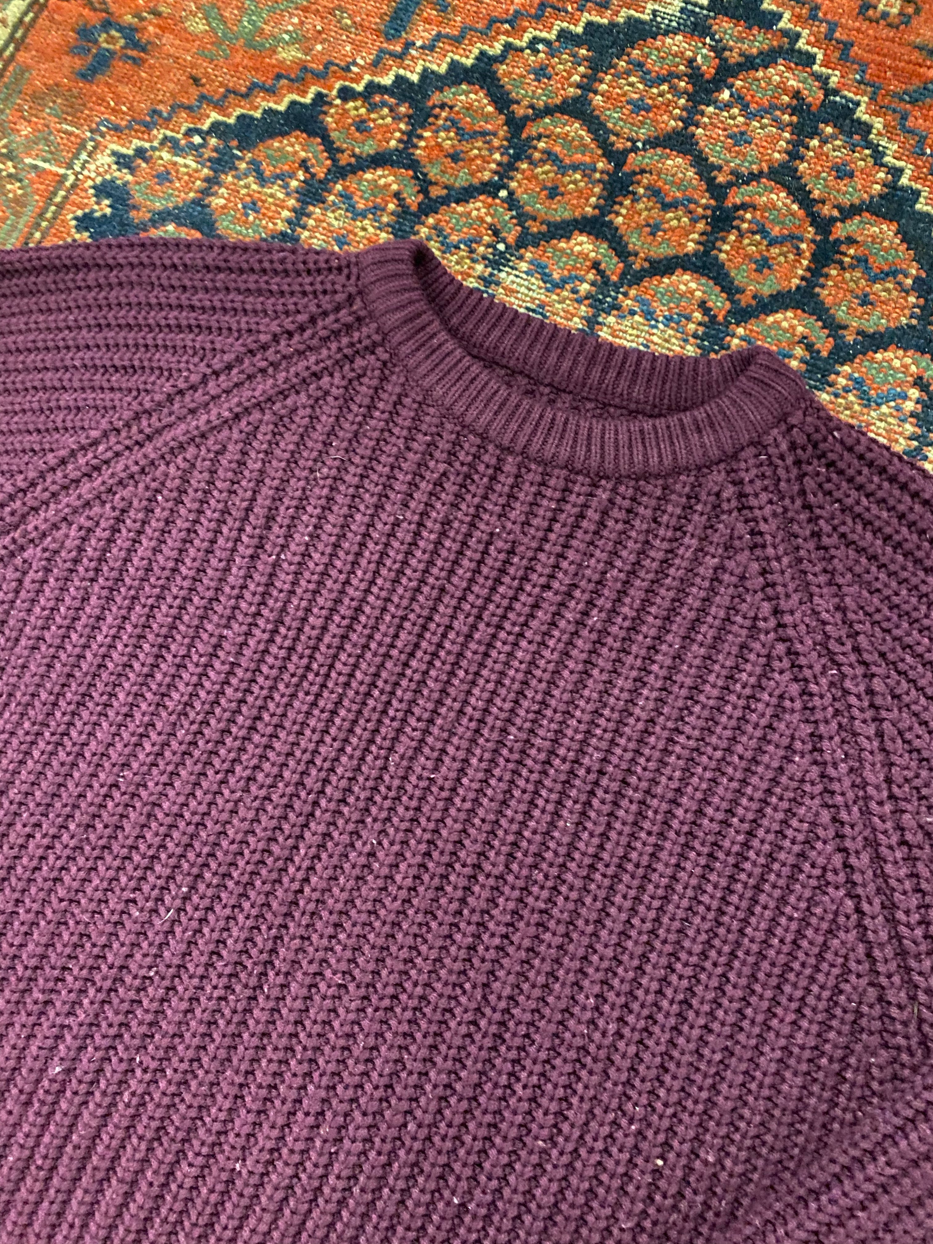 Vintage Purple Knit Sweater - M