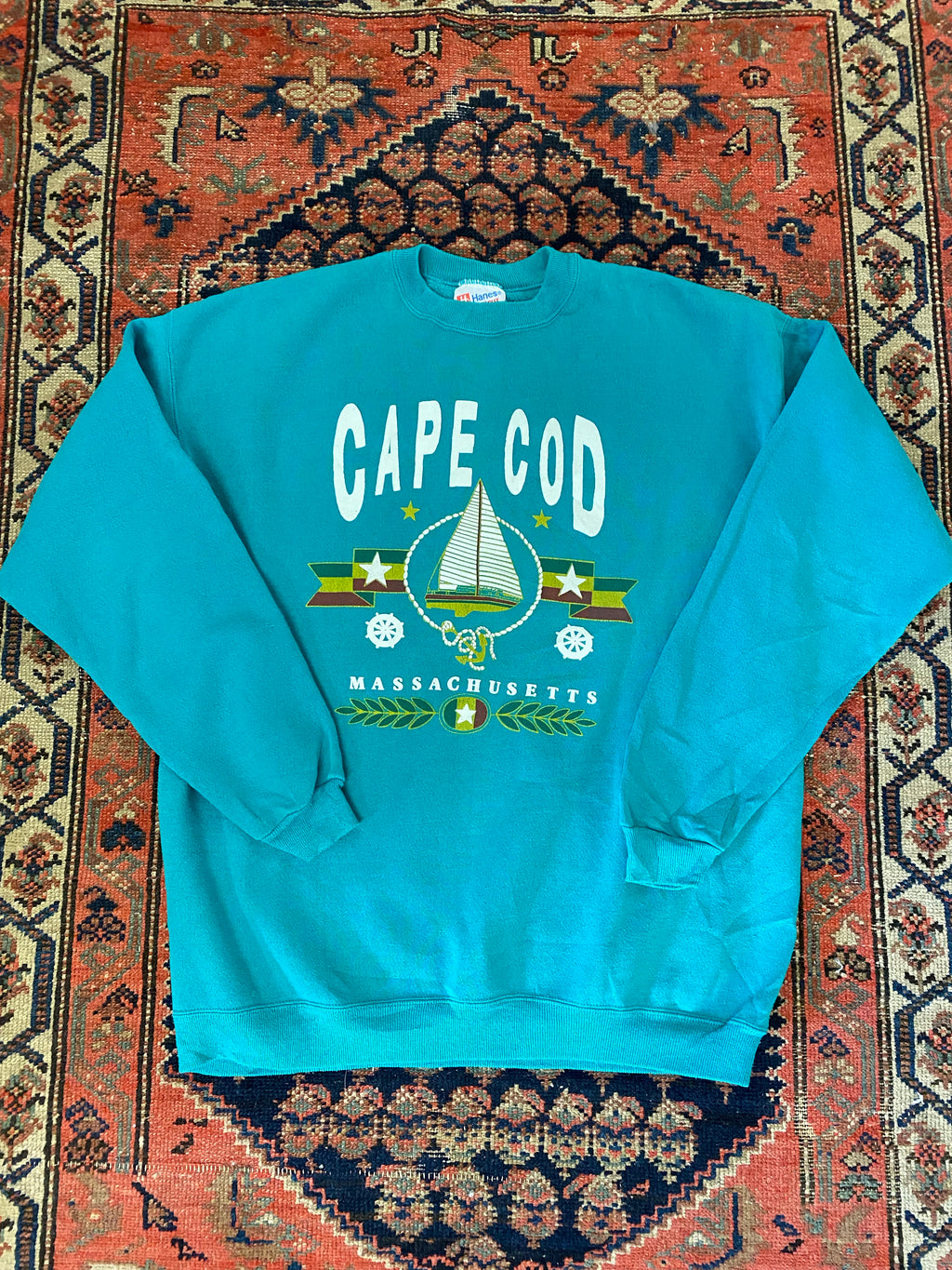 90s Cape Cod Sail Boat Crewneck - L