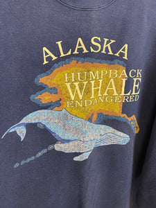 Vintage Alaska Endangered whales crewneck - L