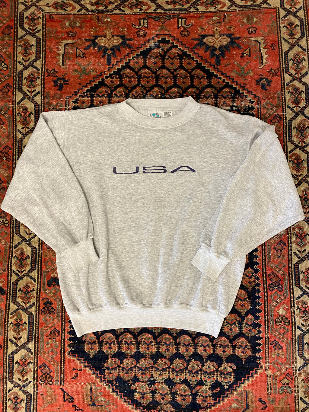 Vintage Embroidered USA Crewneck - L
