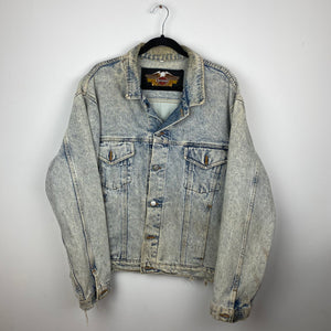 90s Harley denim jacket with back graphic