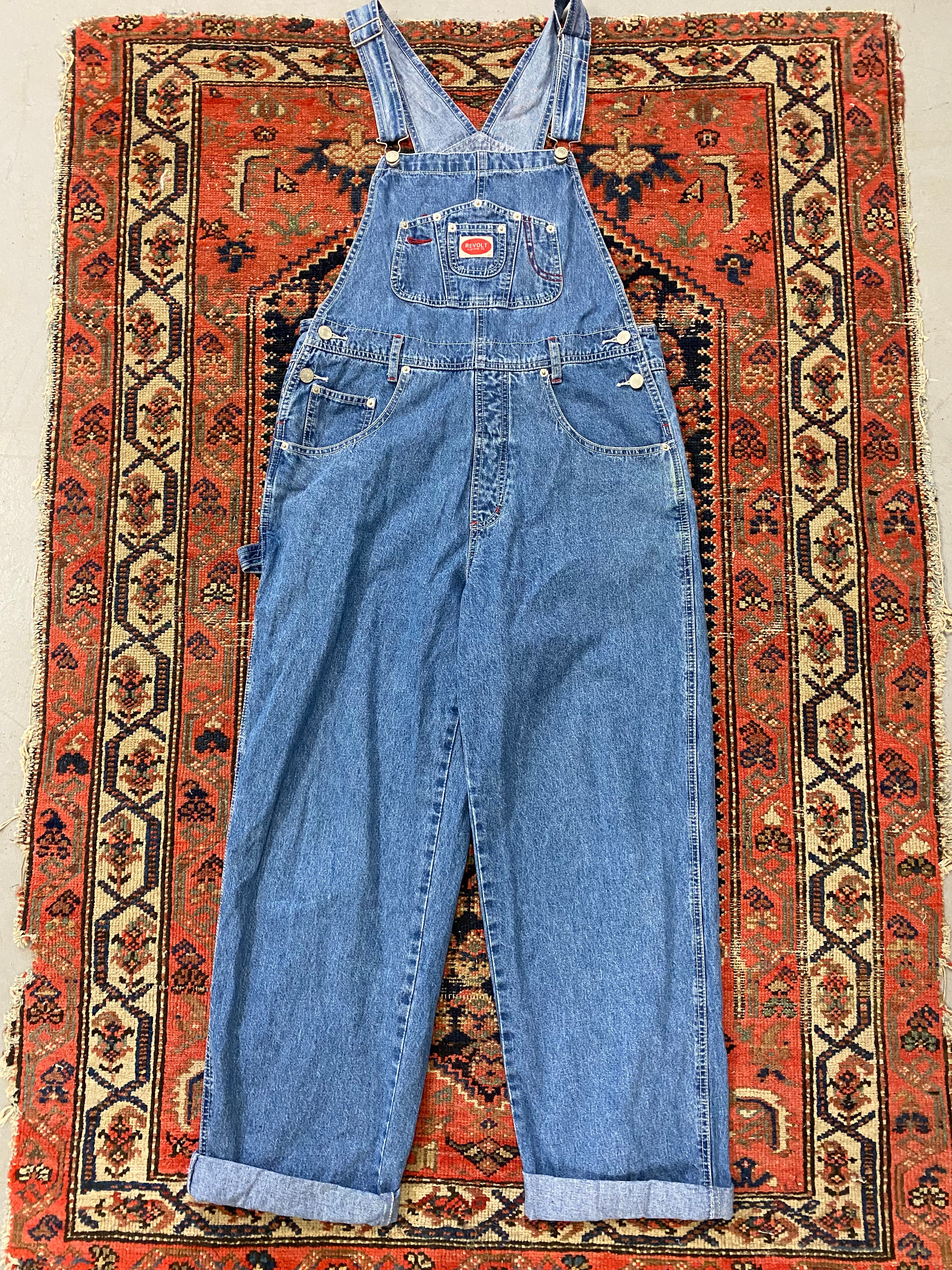 Vintage Denim Overalls - L