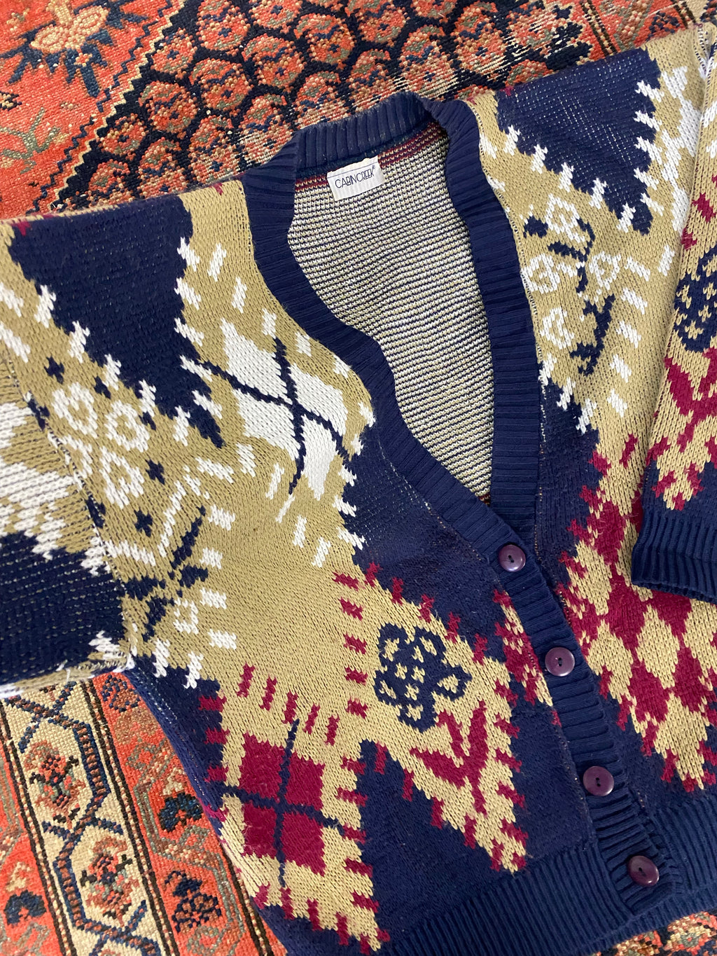 Vintage Knitted Cardigan Sweater - L