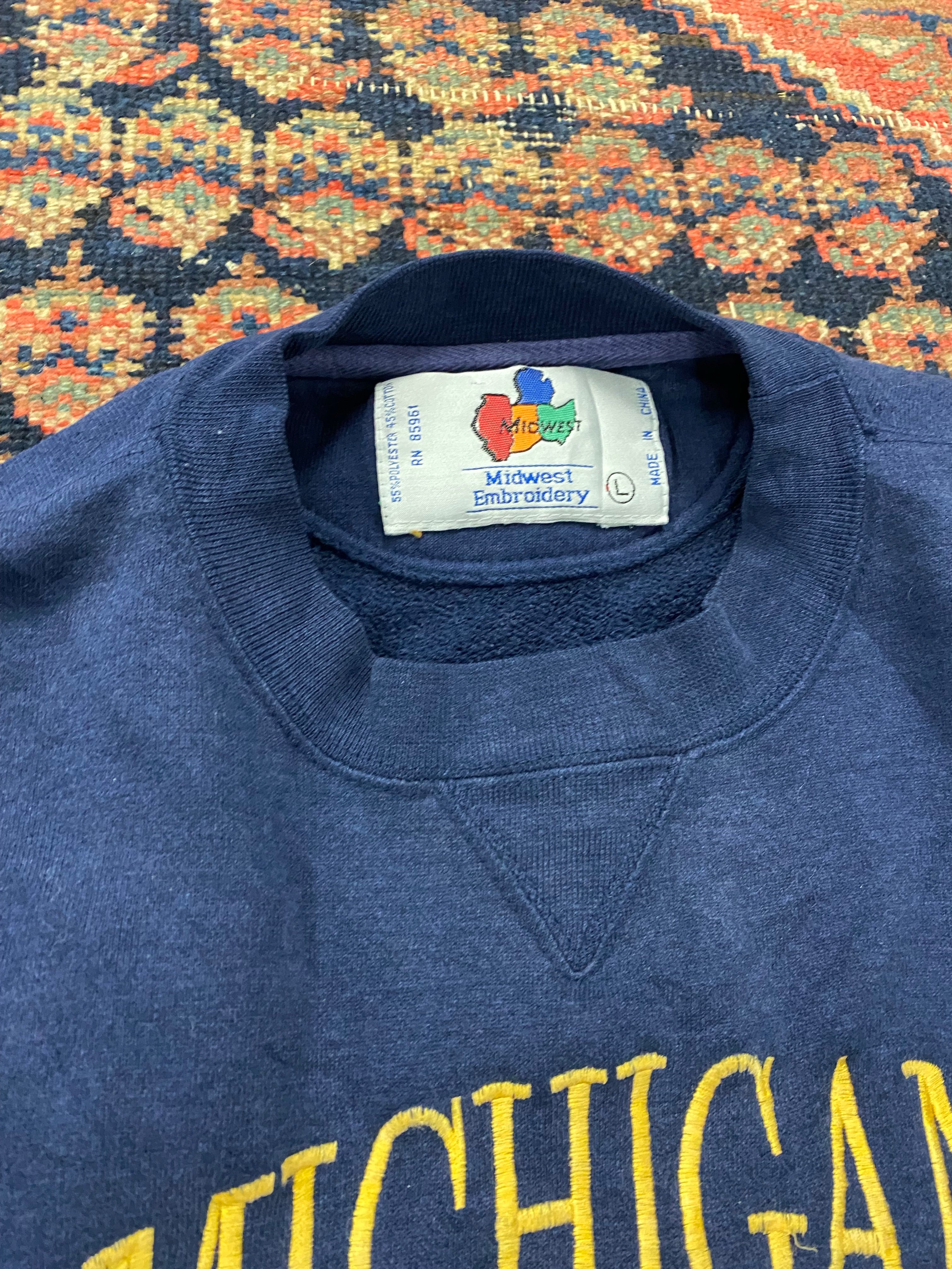 Vintage Embroider Michigan Crewneck - M