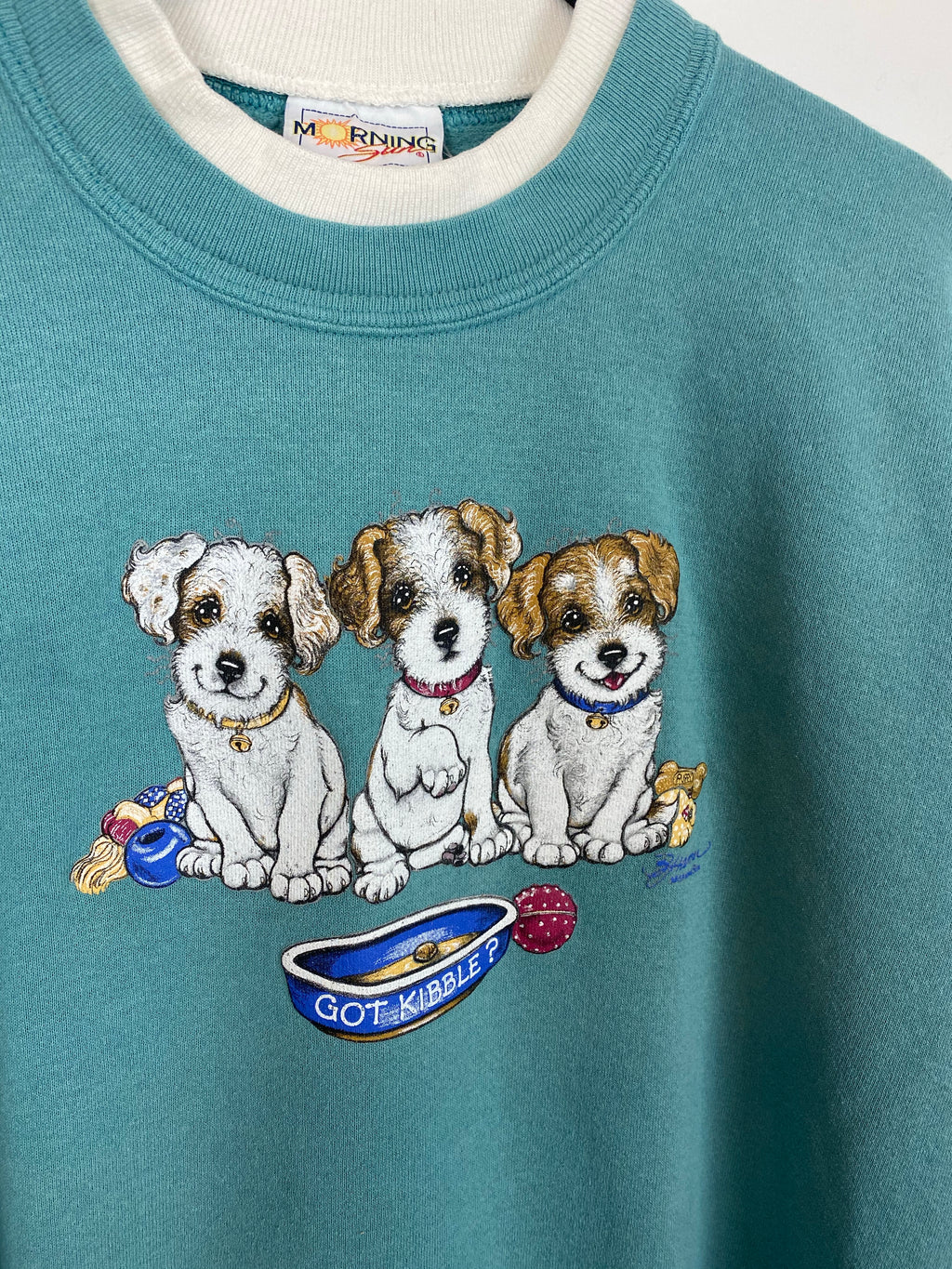 90s puppy crewneck - M