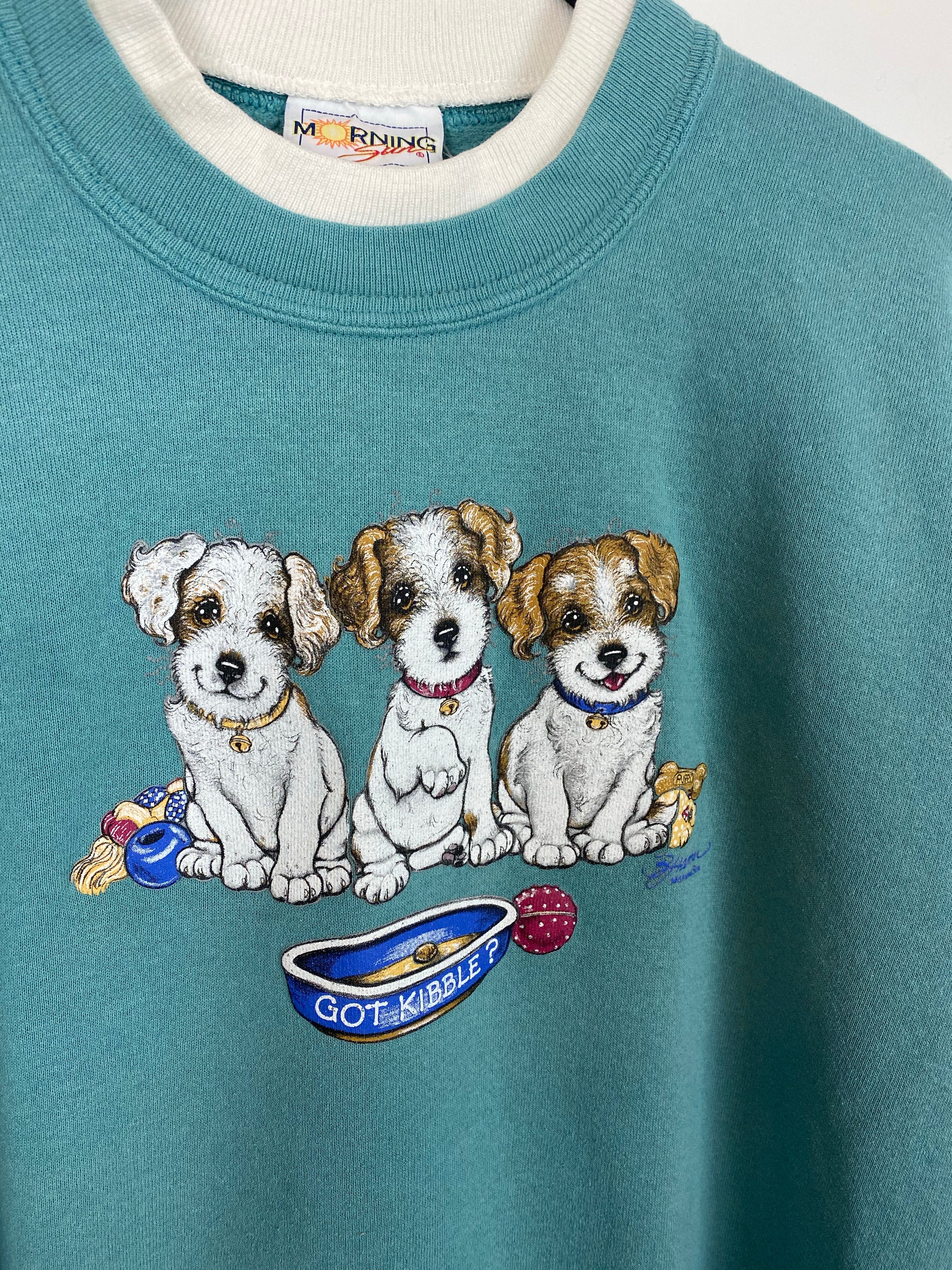 90s puppy crewneck - M