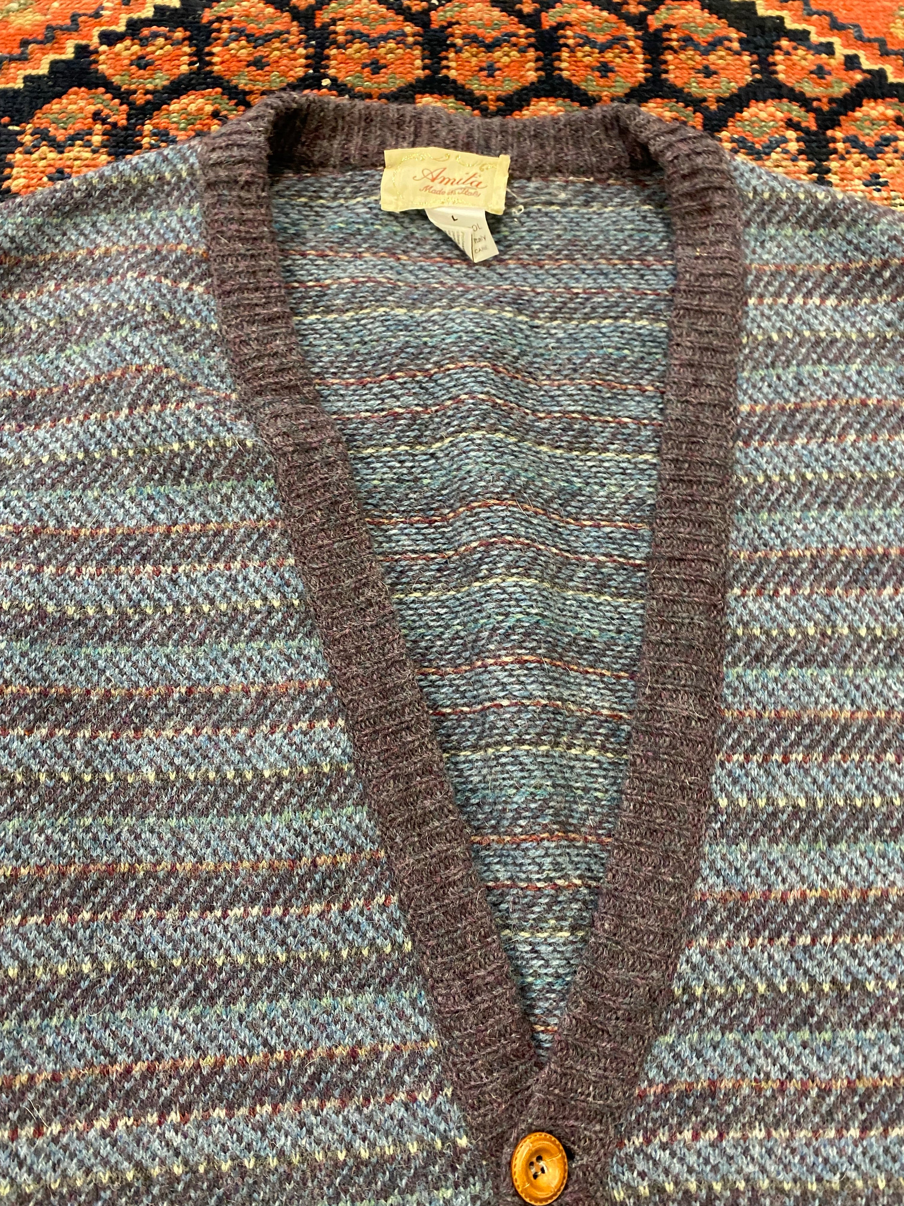 Vintage Plaid Front Button Vest - L