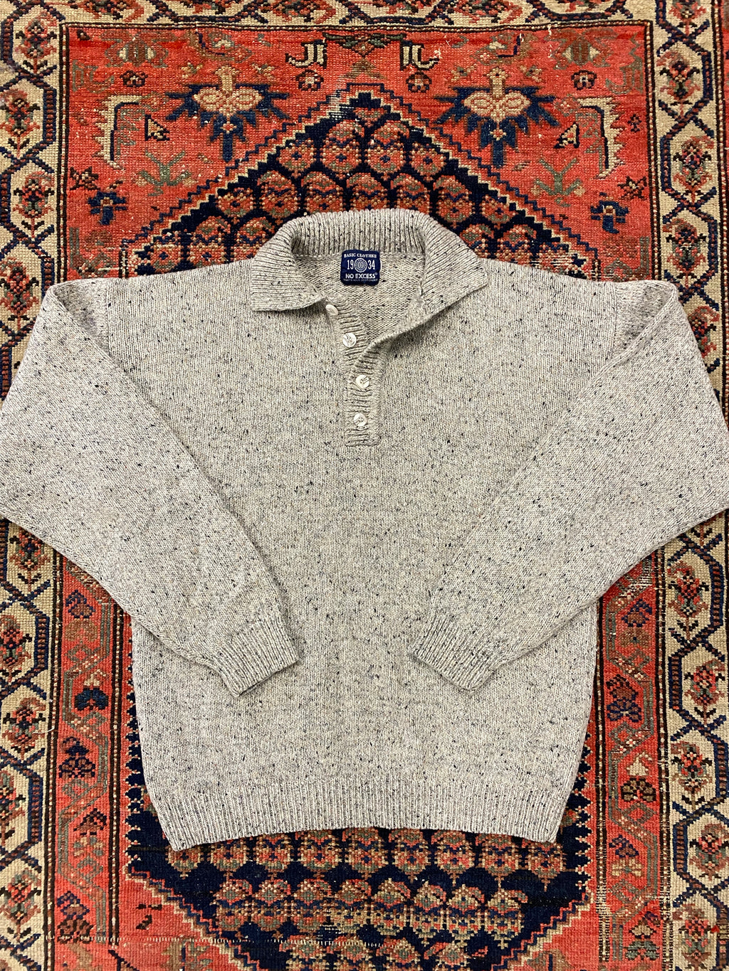 Vintage Collared Knit Sweater - L