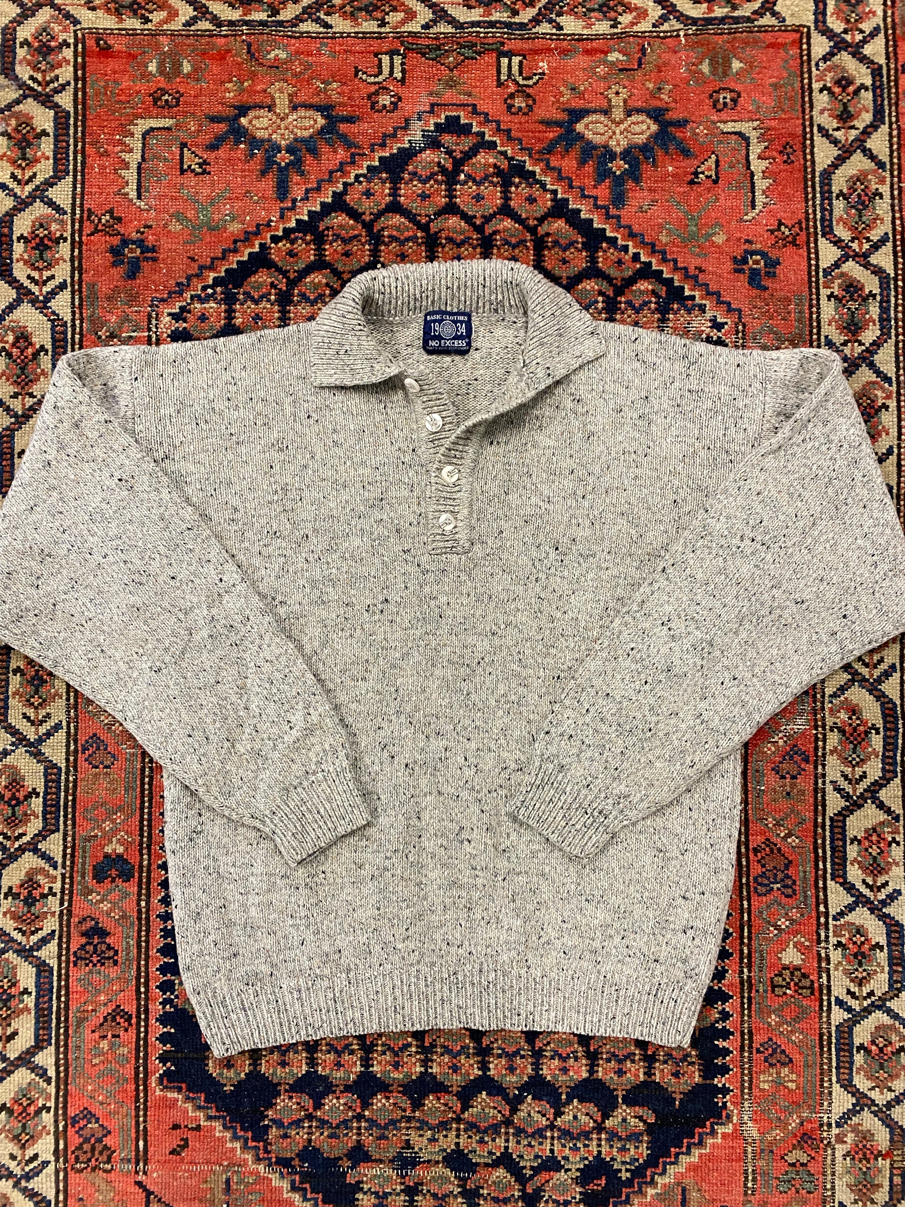 Vintage Collared Knit Sweater - L