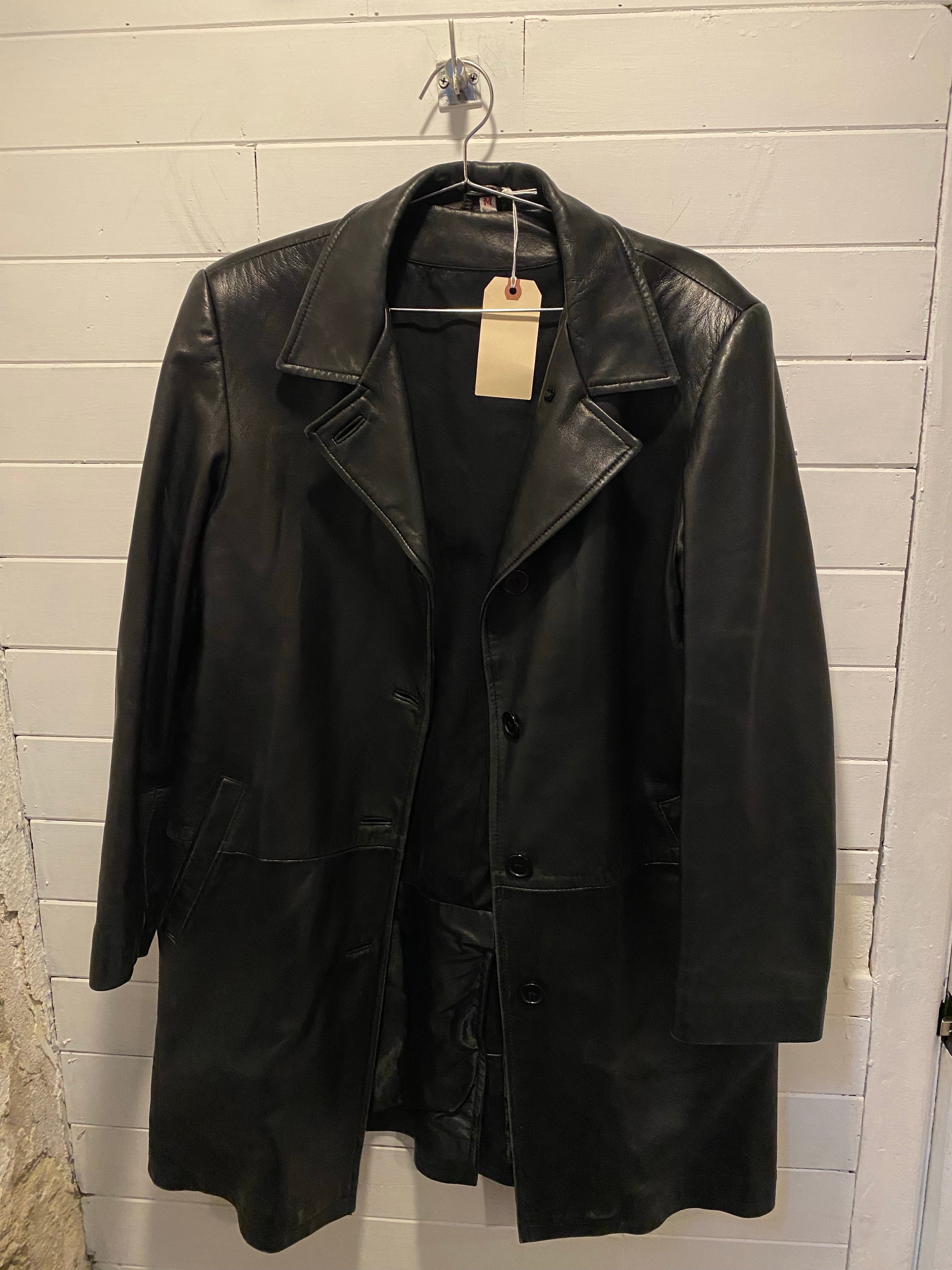 Long leather jacket