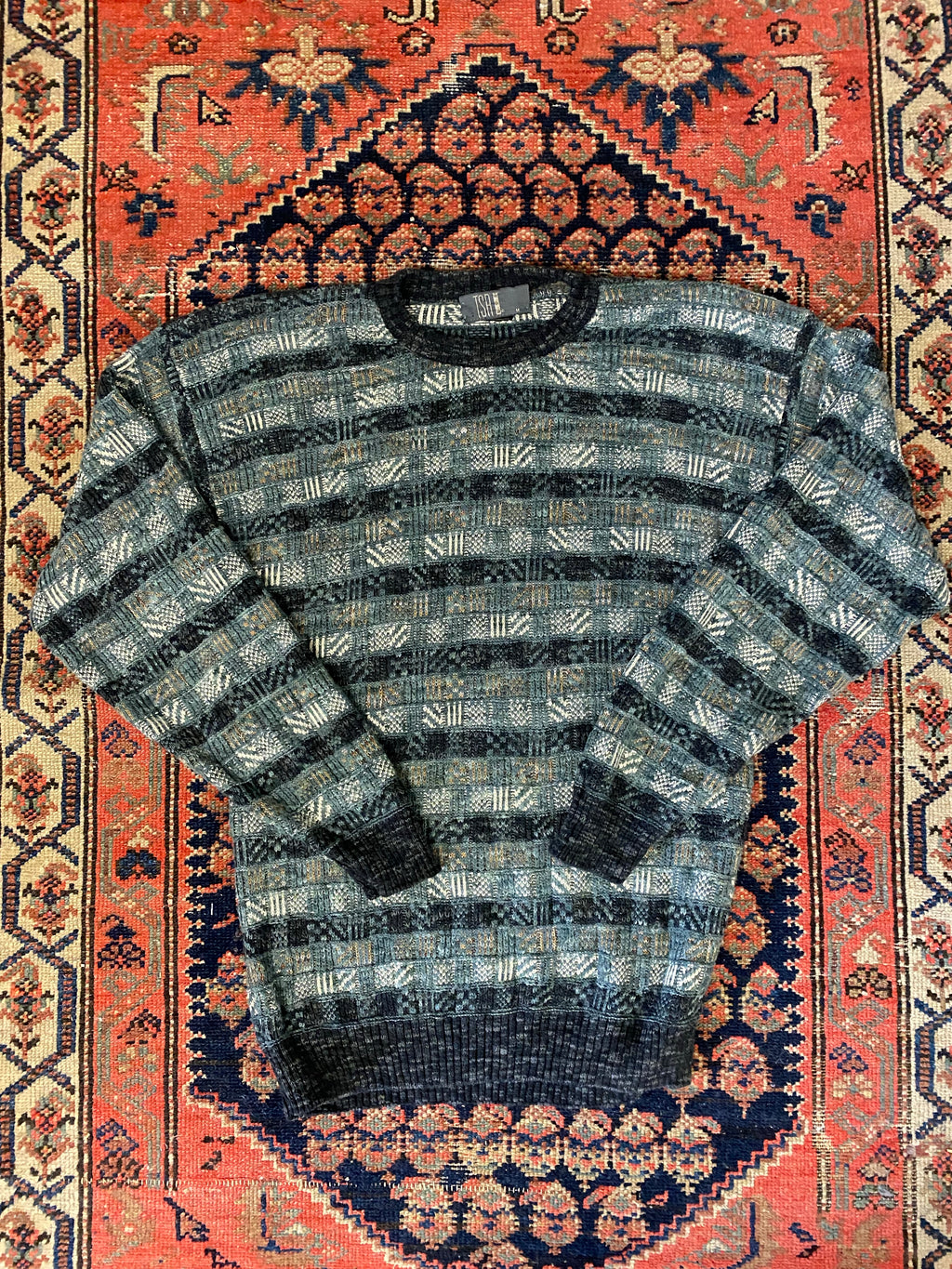 Vintage Multicoloured Knit Sweater - L