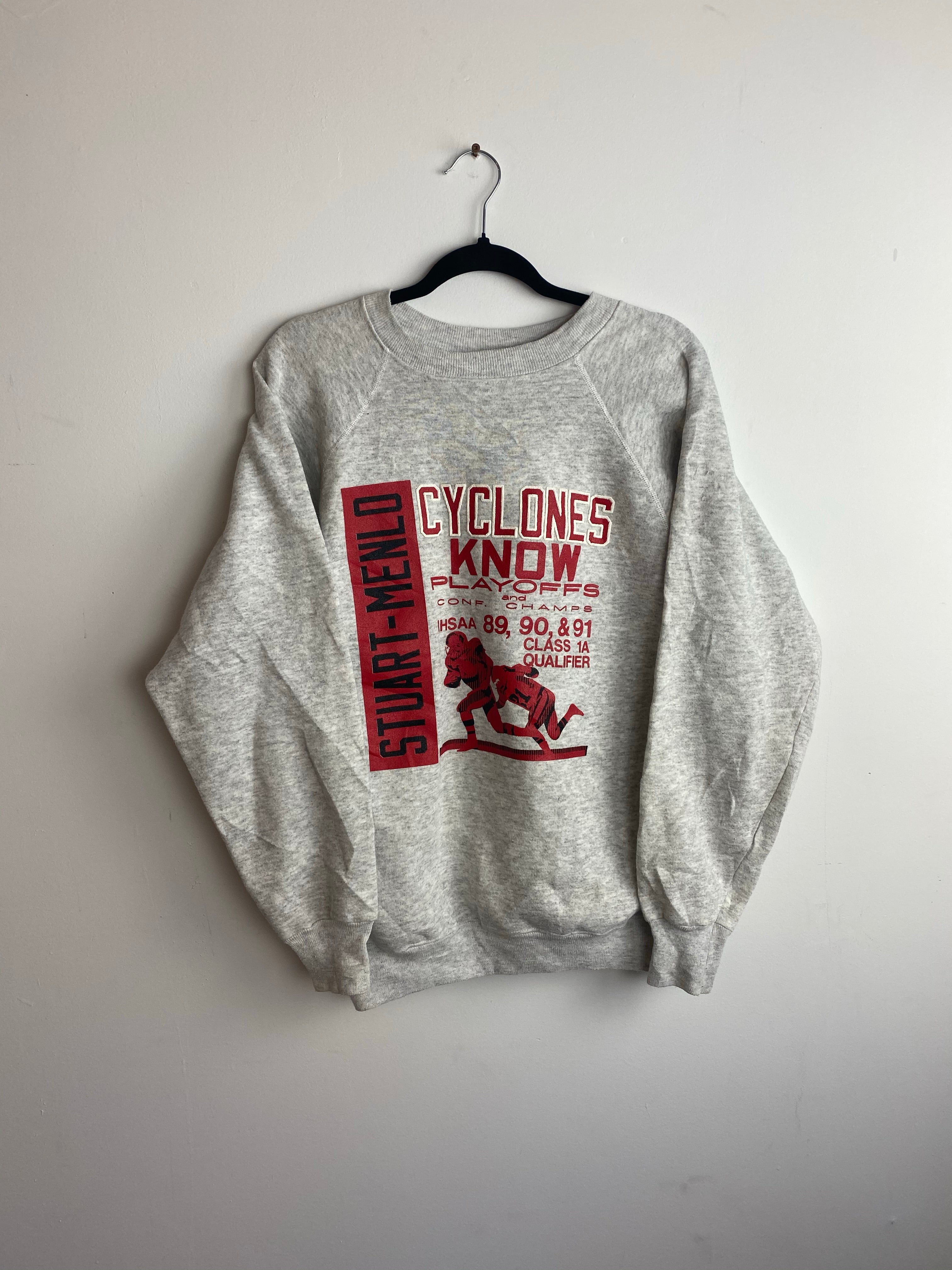 1990s Stuart-Menlo Cyclones Football Crewneck - L