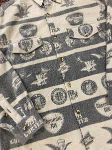 Vintage all over print beer shirt - XL