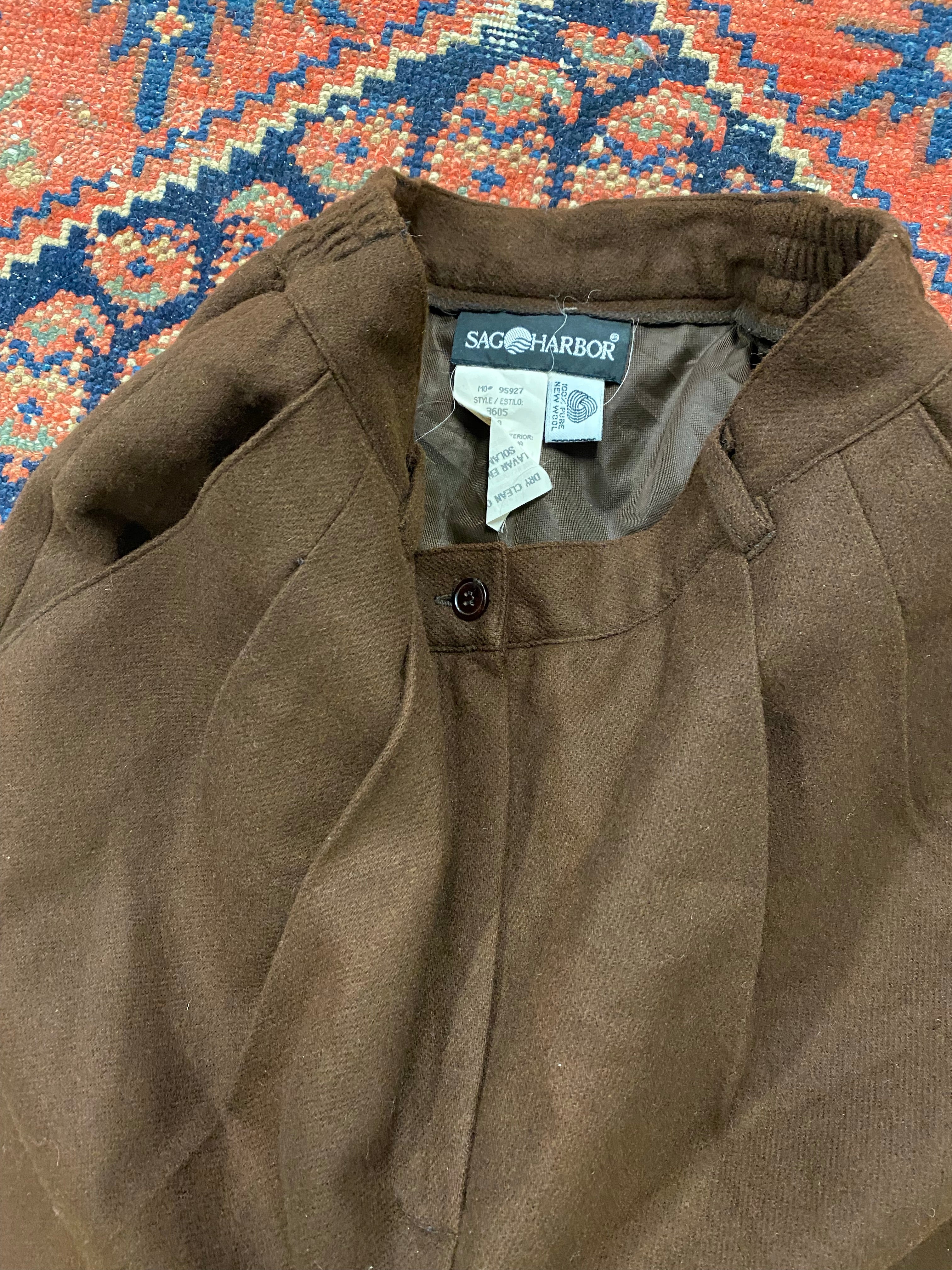 Vintage High Waisted Pleated Wool Trousers - 27In/W