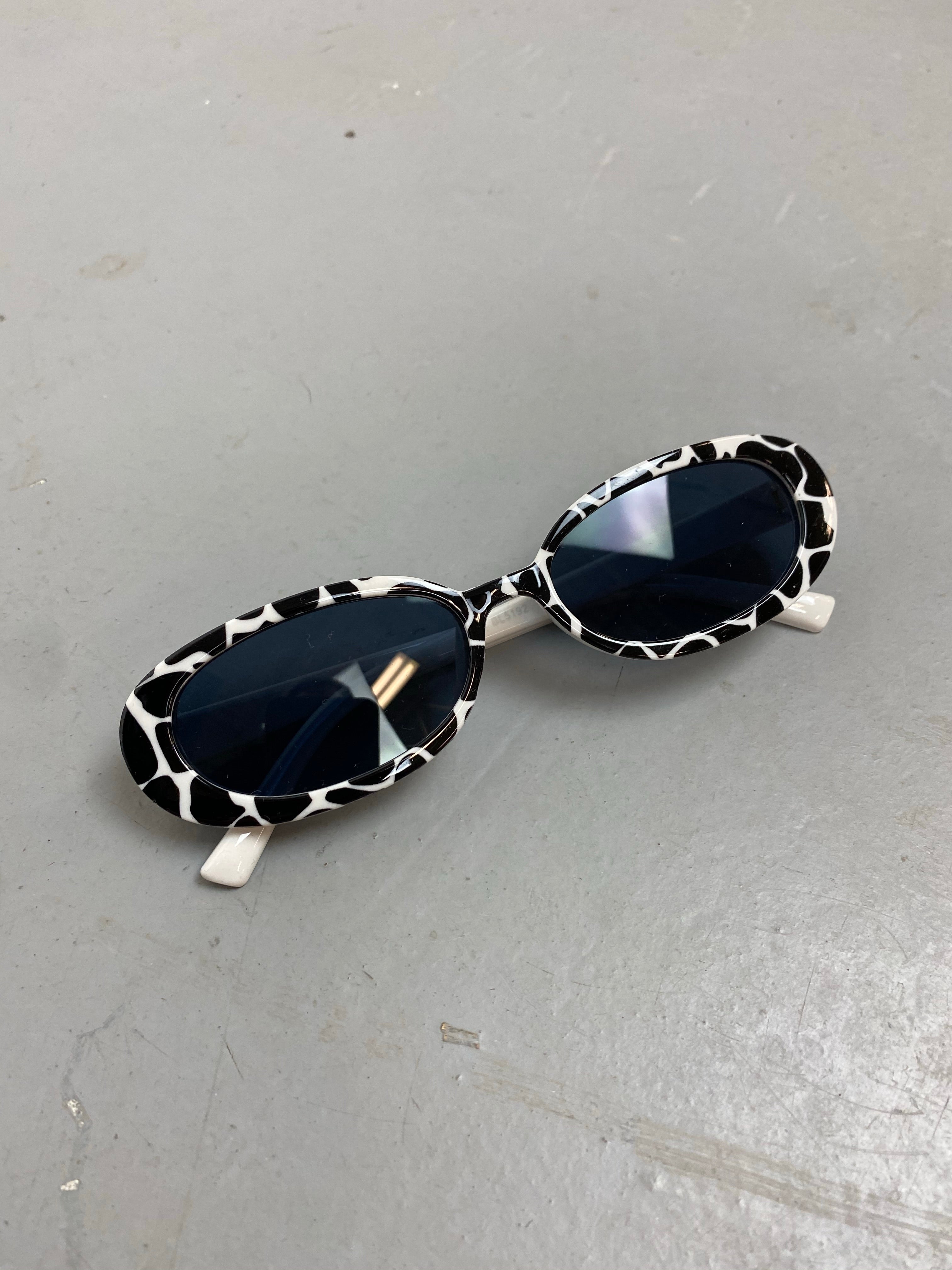 Retro cow print sunglasses