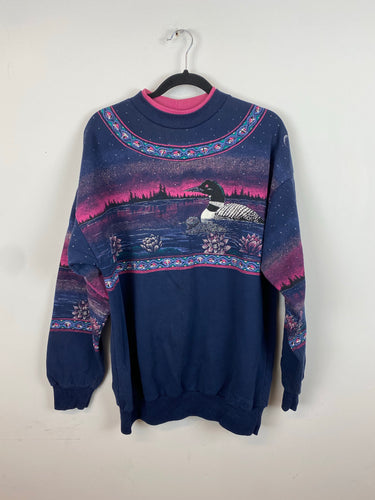 90s front and back Loon crewneck - M