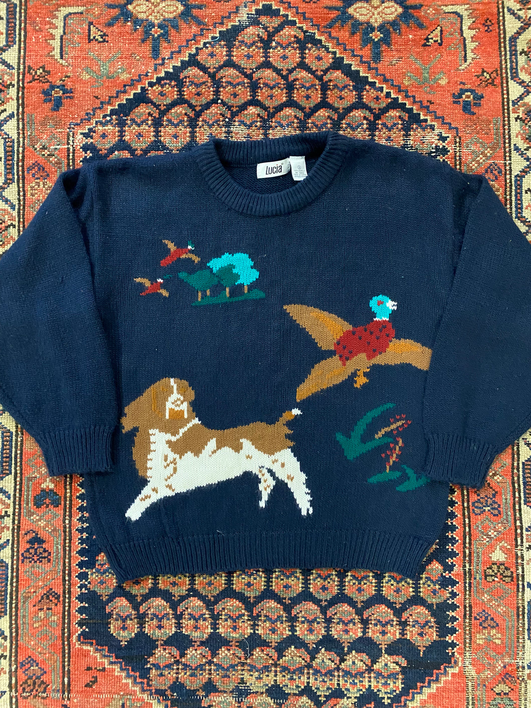 90s Printed Knit Sweater - S
