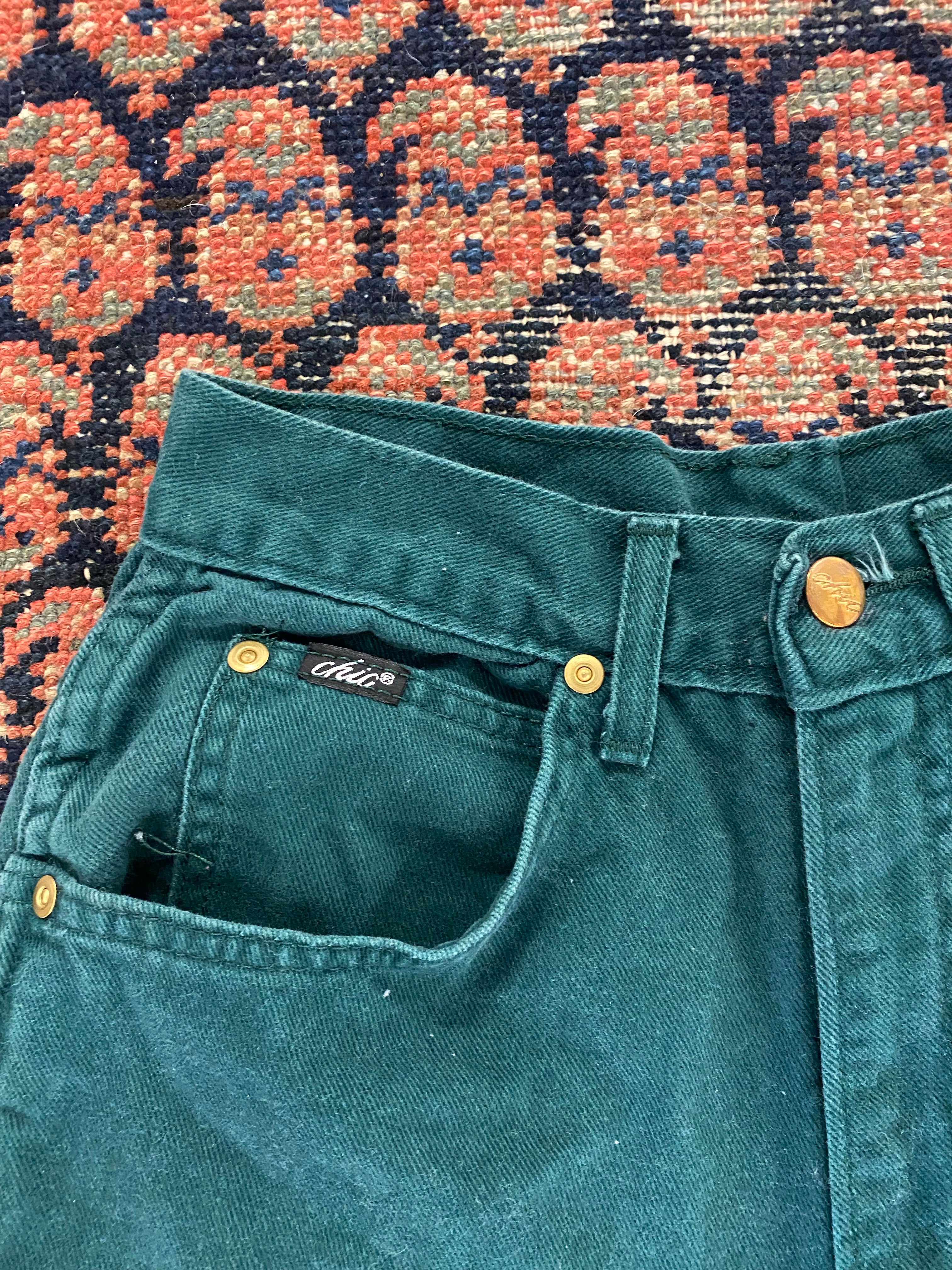 90s High Waisted Chic Denim Frayed Shorts - 24in