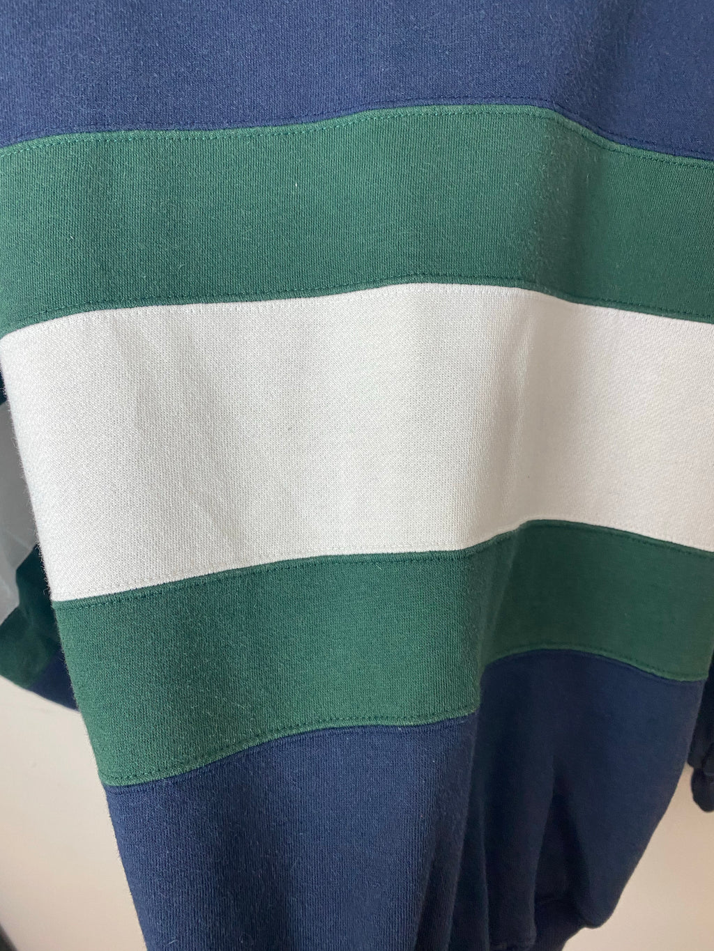 Vintage striped Mock-neck Crewneck - S/M