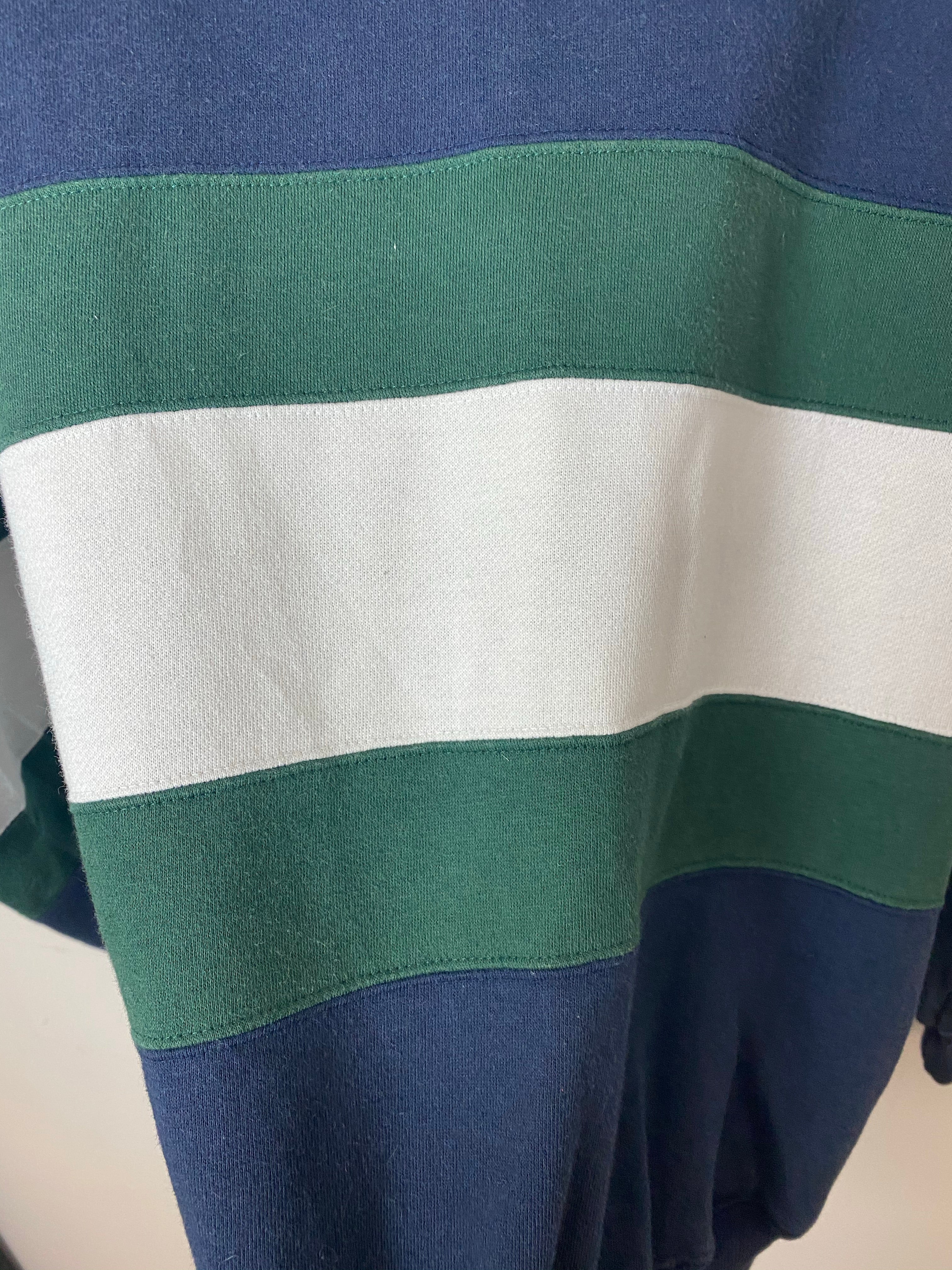 Vintage striped Mock-neck Crewneck - S/M