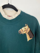 Load image into Gallery viewer, Embroidered Mock neck Horse crewneck - S/M
