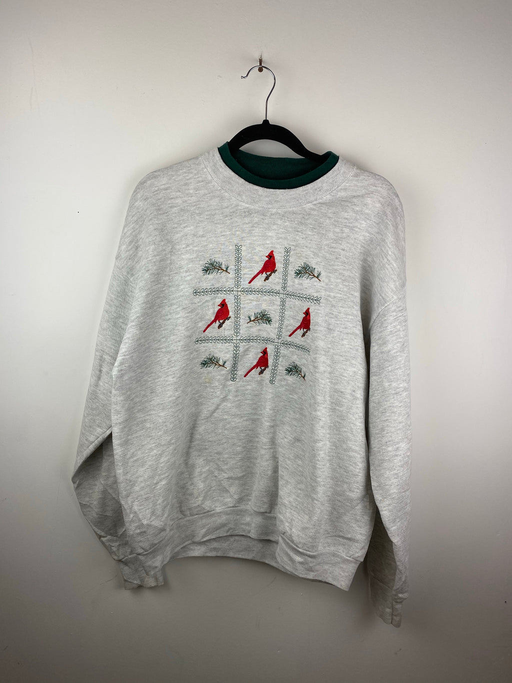 Embroidered Cardinal crewneck