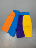 90s colour blocked high waisted shorts