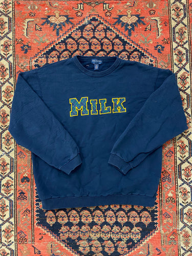 Vintage Embroidered Milk Crewneck - S/M