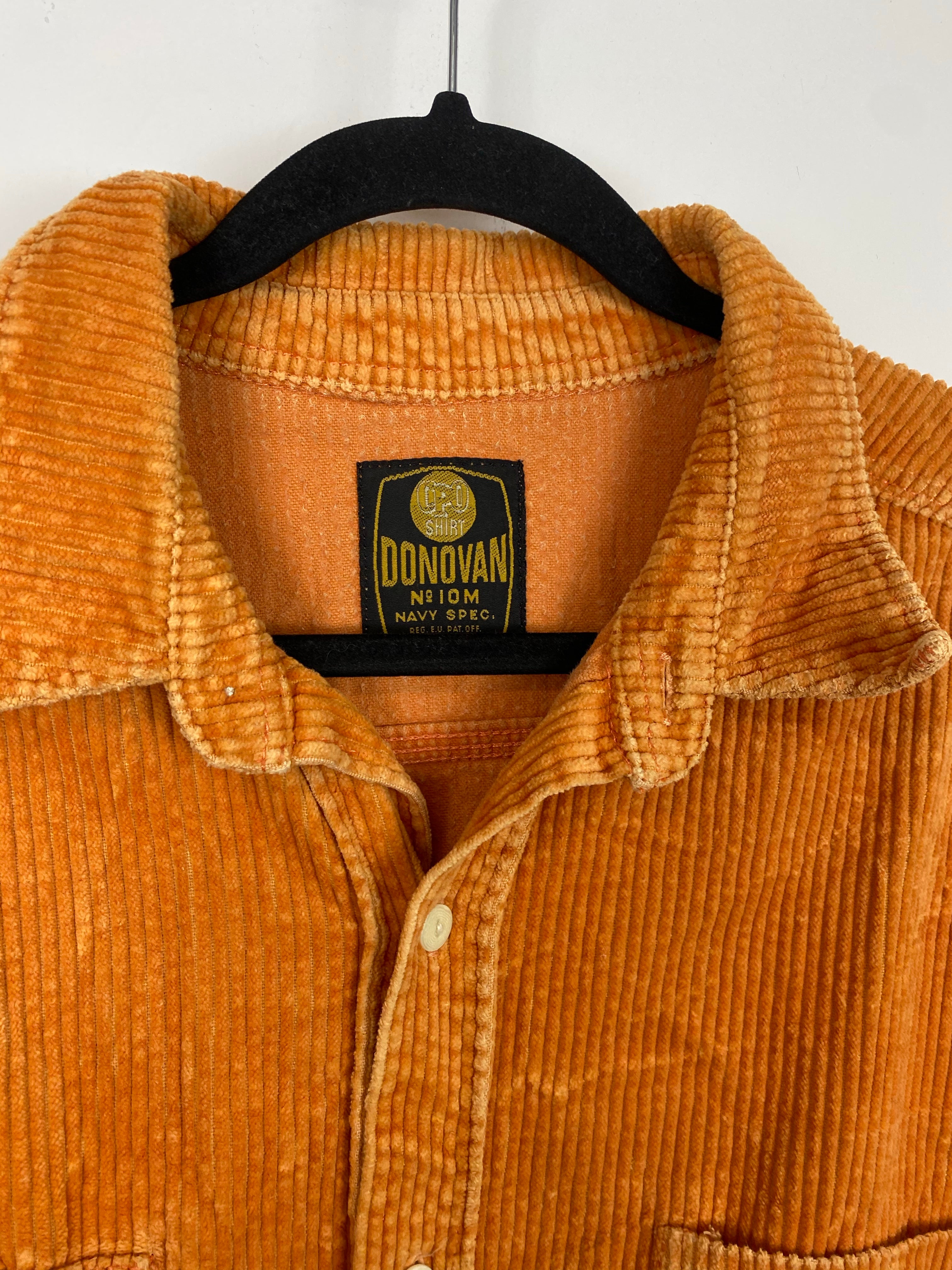 Vintage Orange Thick Corduroy Button Up - L