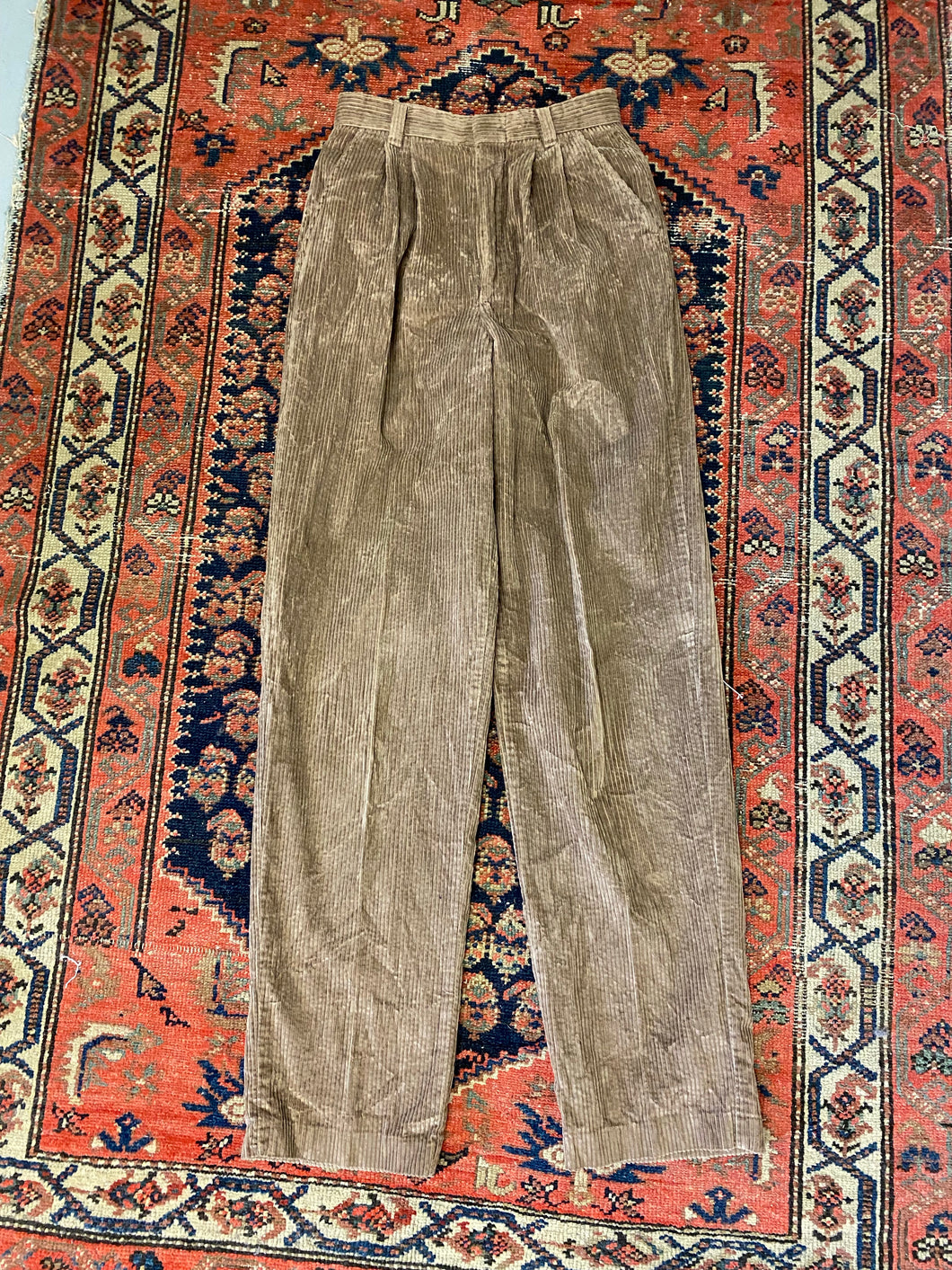 Vintage Brown High Waisted Corduroy Pants - 24in