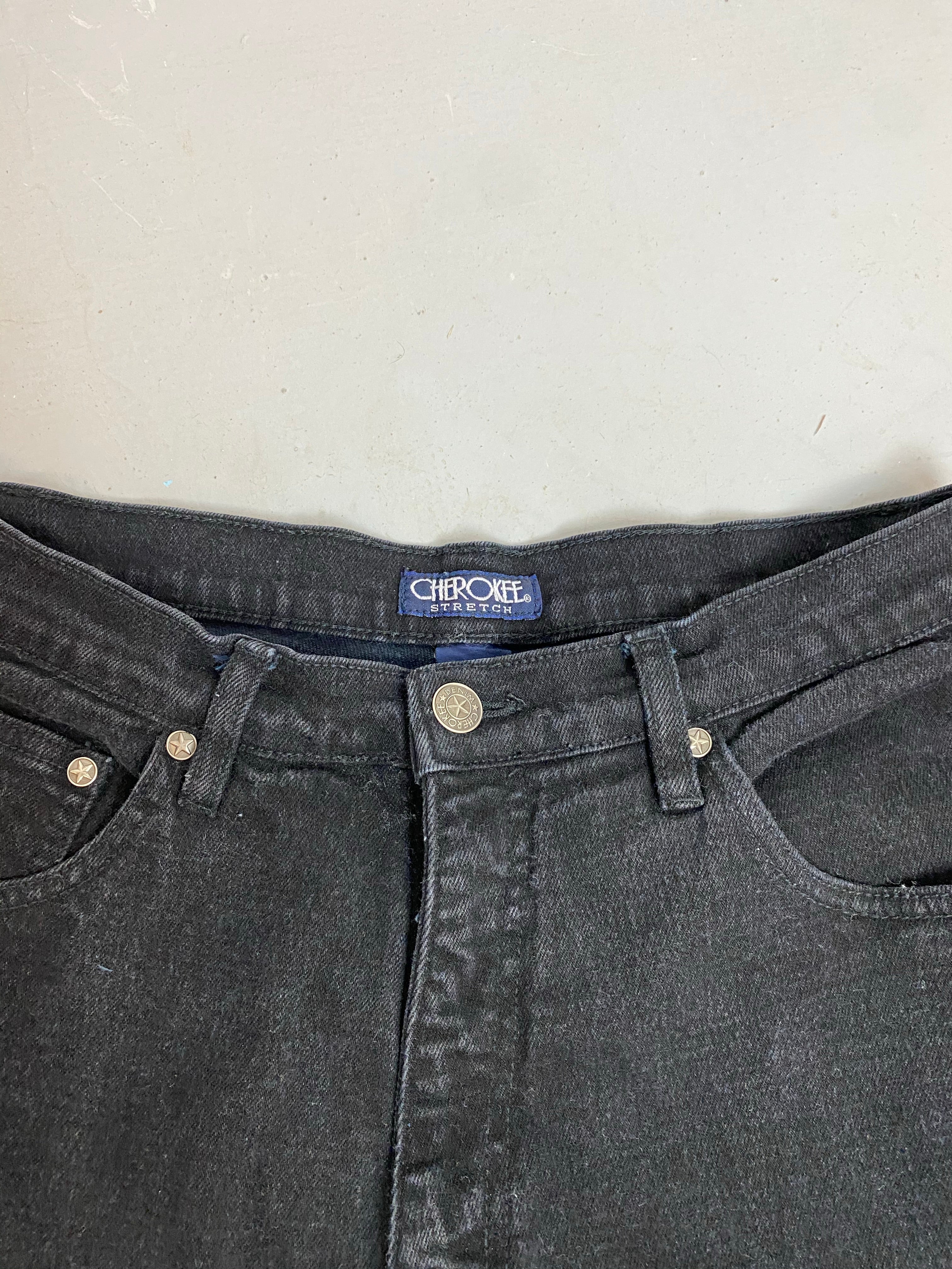 Vintage Cherokee High Waisted Frayed Denim Shorts - 29in