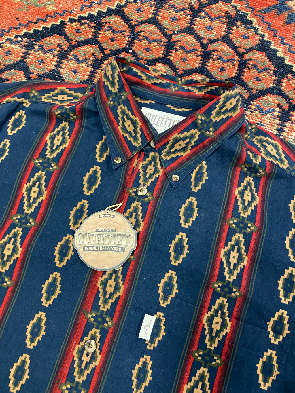 Vintage Aztec Button Up Shirt - L