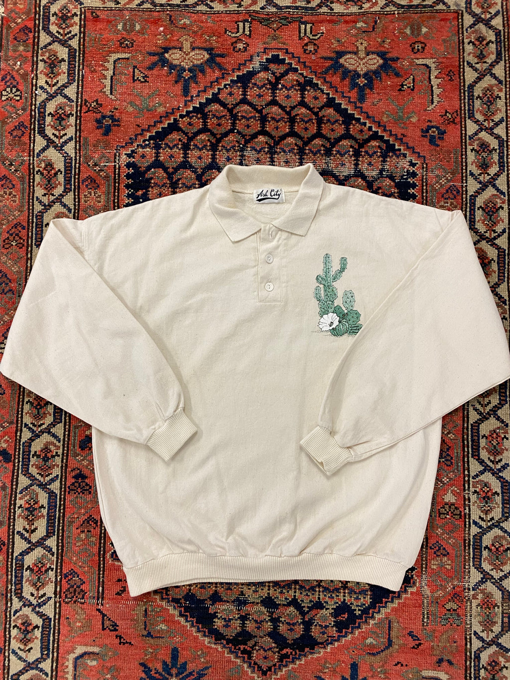 Vintage Cactus Collared Crewneck - L