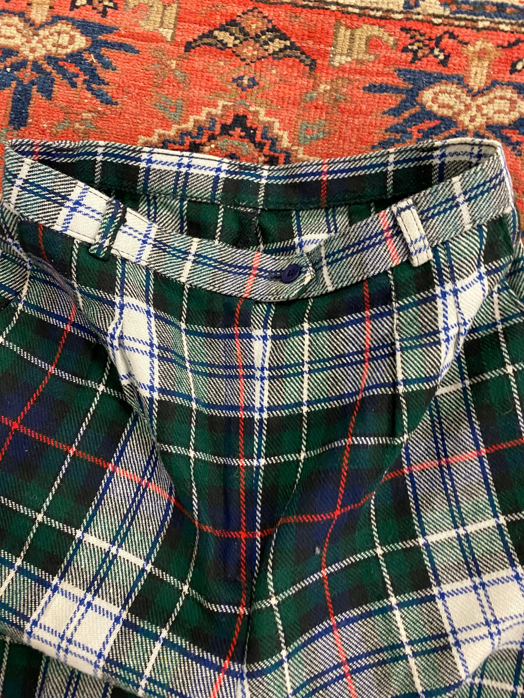 90s Plaid High Waisted Pants - 26in