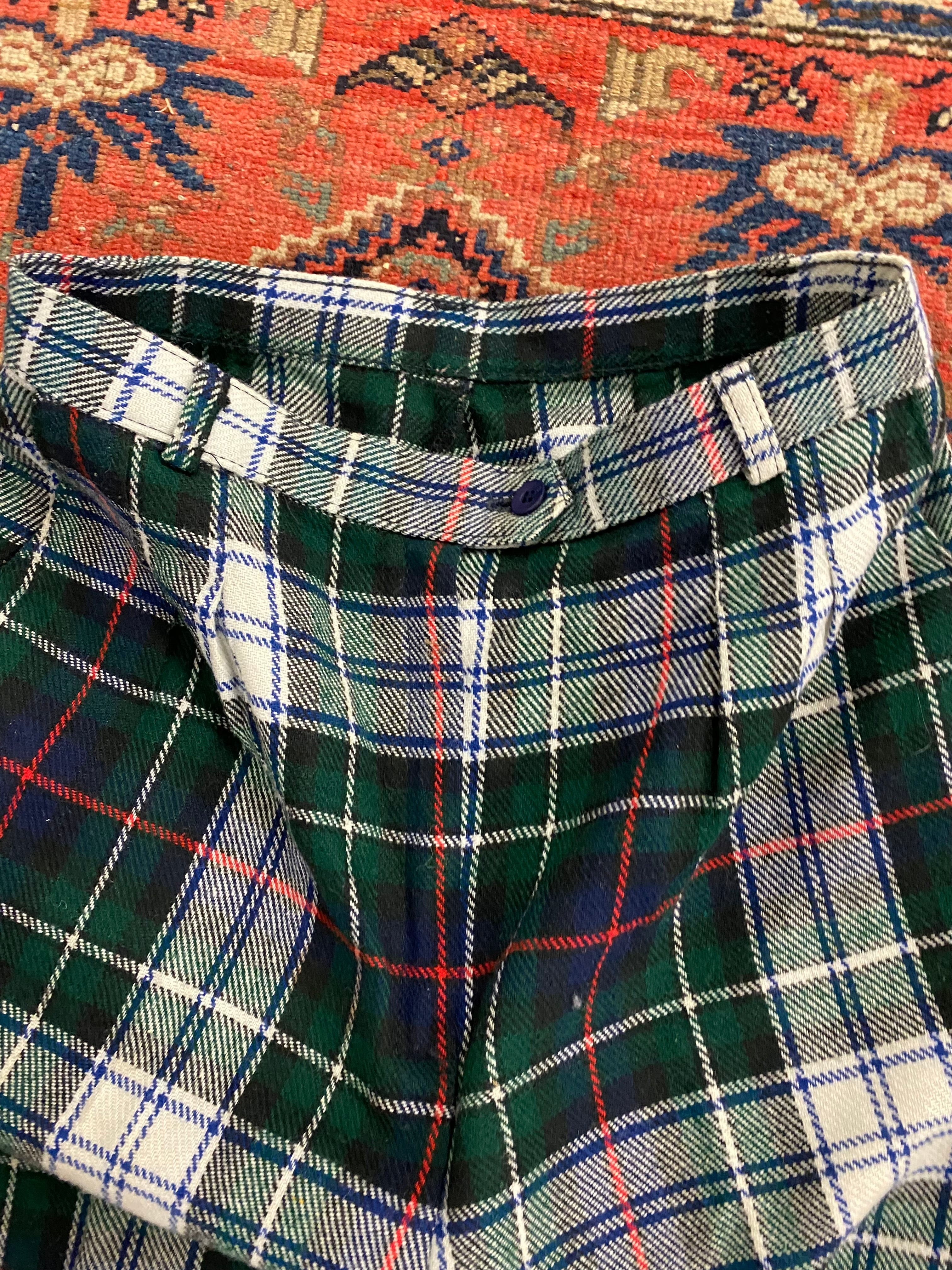 90s Plaid High Waisted Pants - 26in