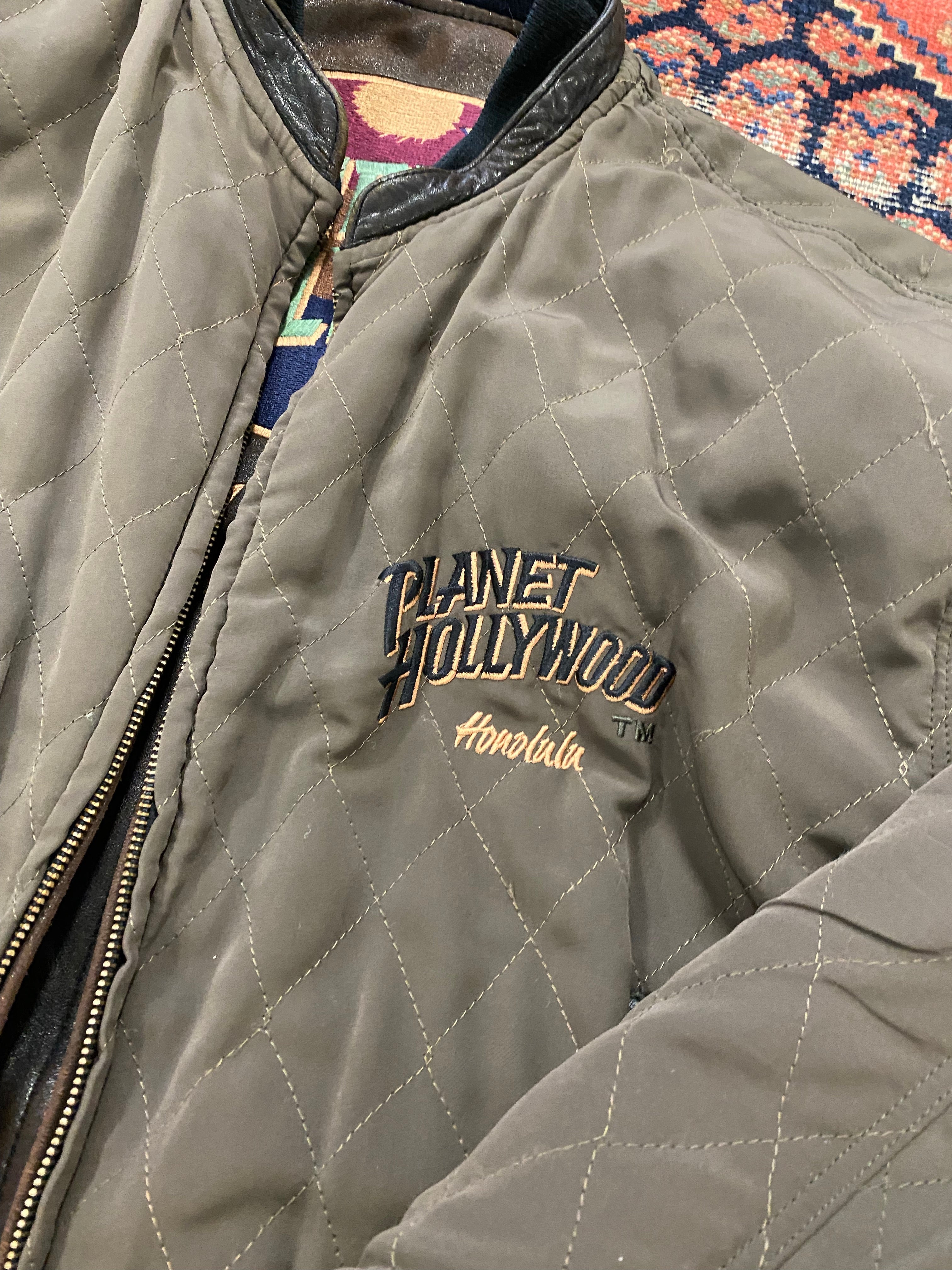 90s Reversible Planet Hollywood Leather Jacket - M