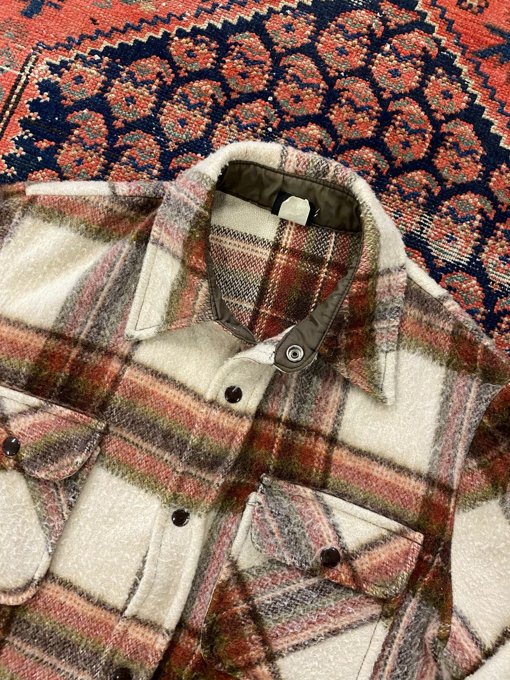 Vintage Plaid Button Up Jacket - S/M