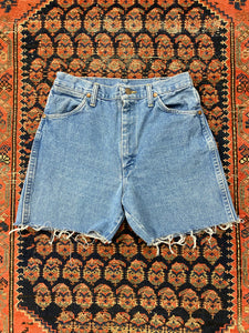 Vintage Wrangler High Waisted Frayed Denim Shorts - 28IN/W