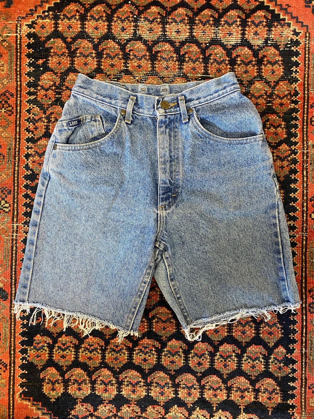 Vintage High Waisted Frayed Levis Denim Shorts - 25in