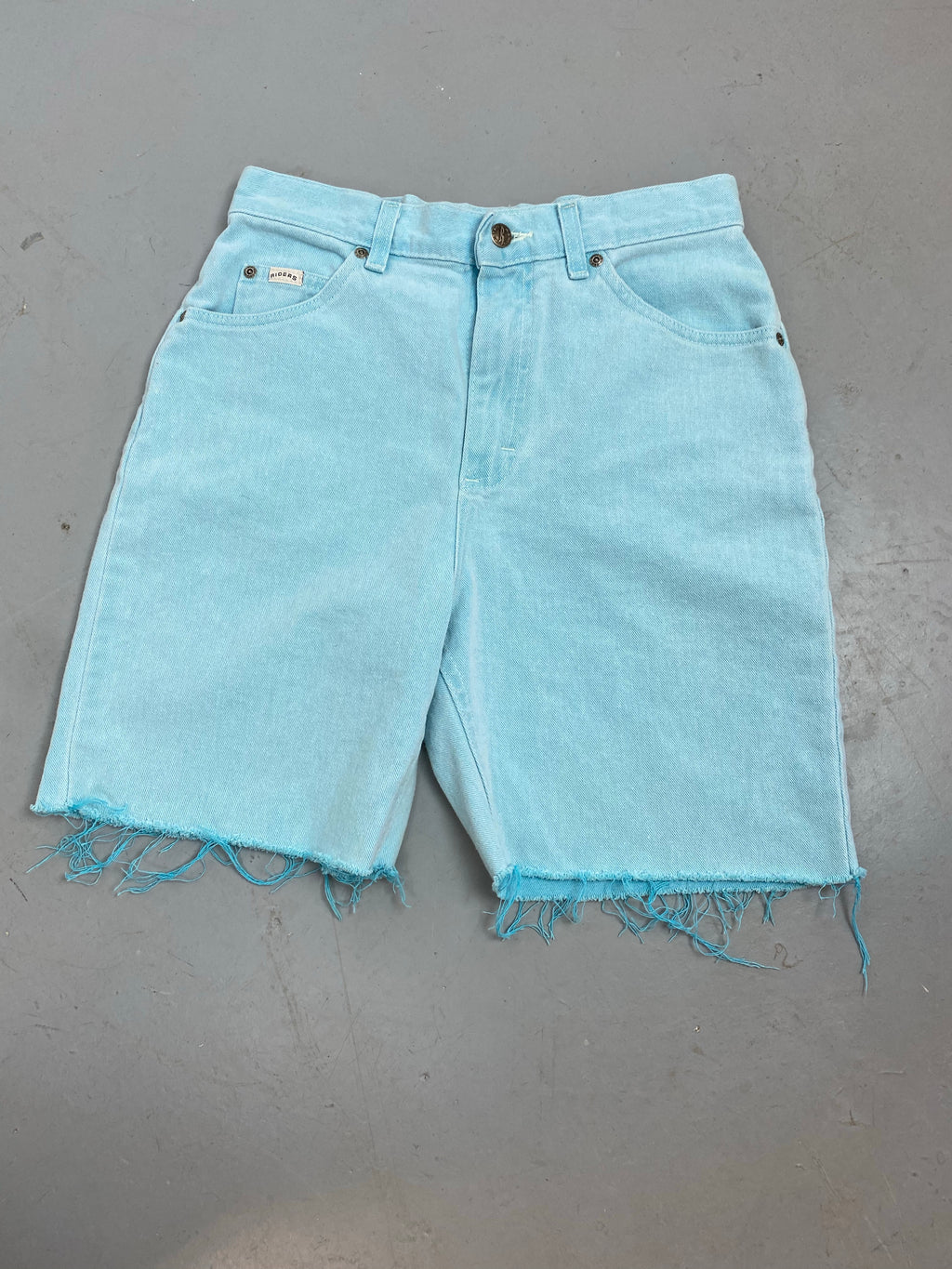 Blue high waisted denim shorts