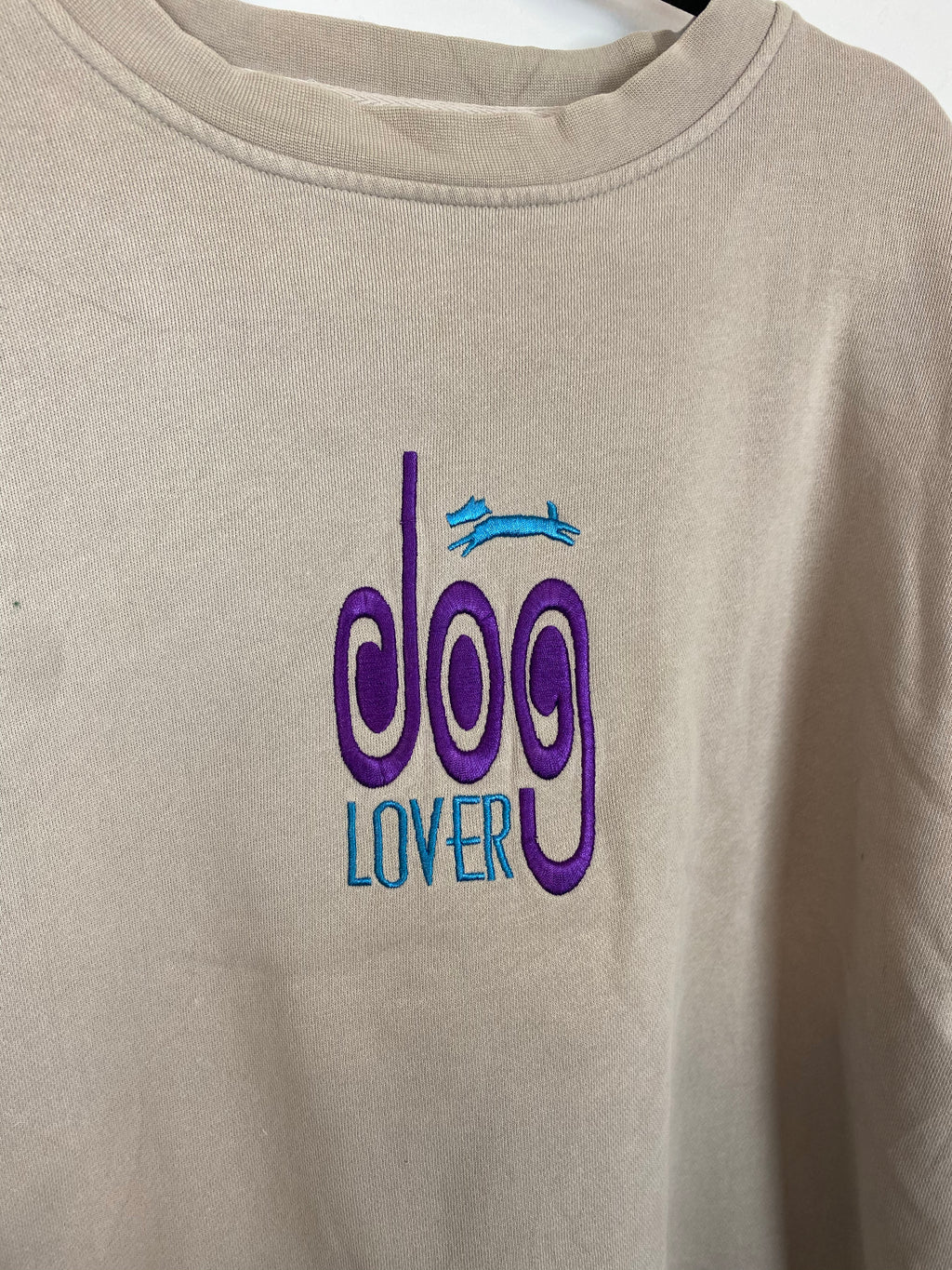 90s embroidered Dog Lover crewneck - M